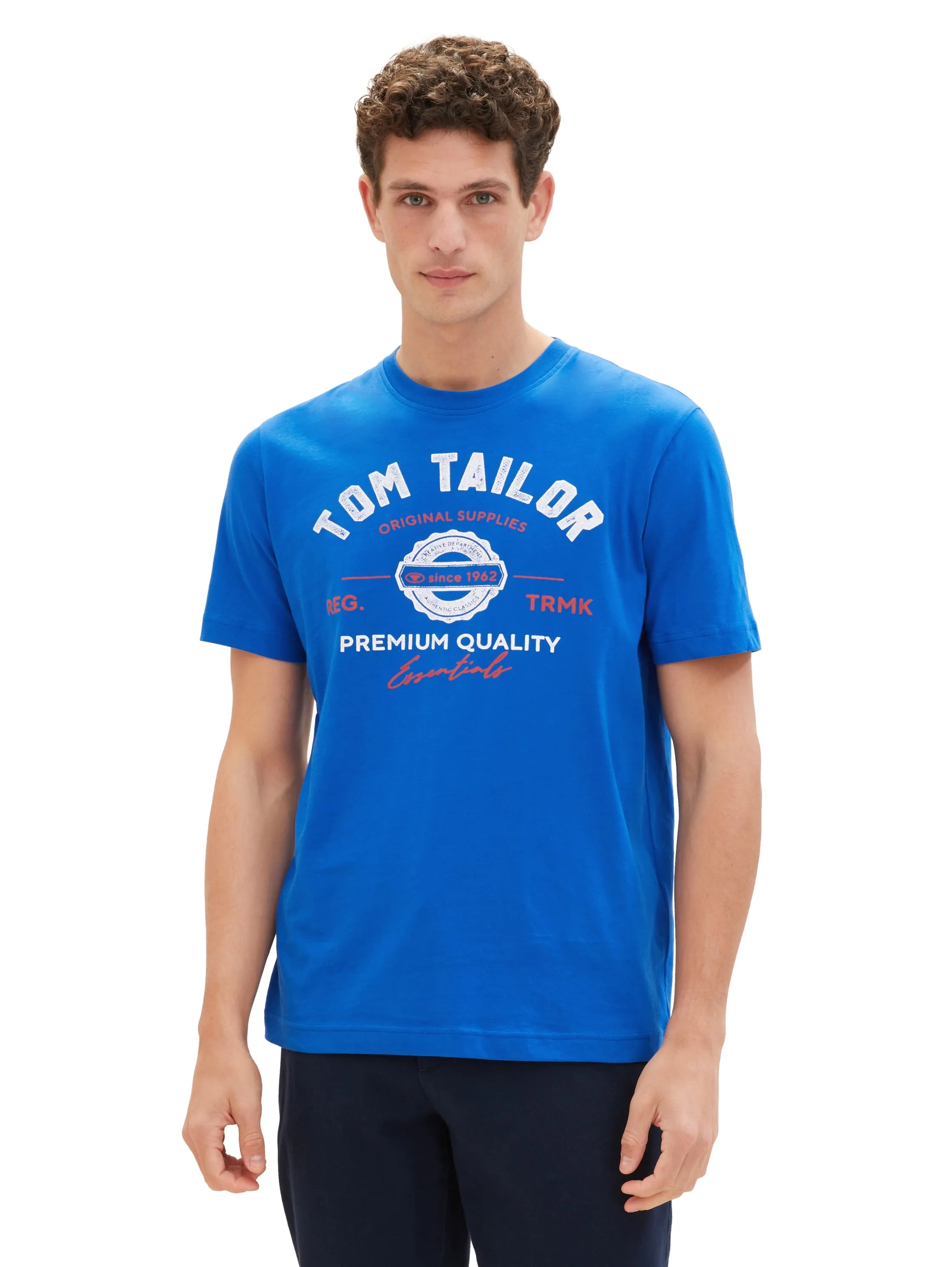 Tom Tailor Sure Blue Men T-Shirt with Logo Print SKU: 1037735_12393 Image 05