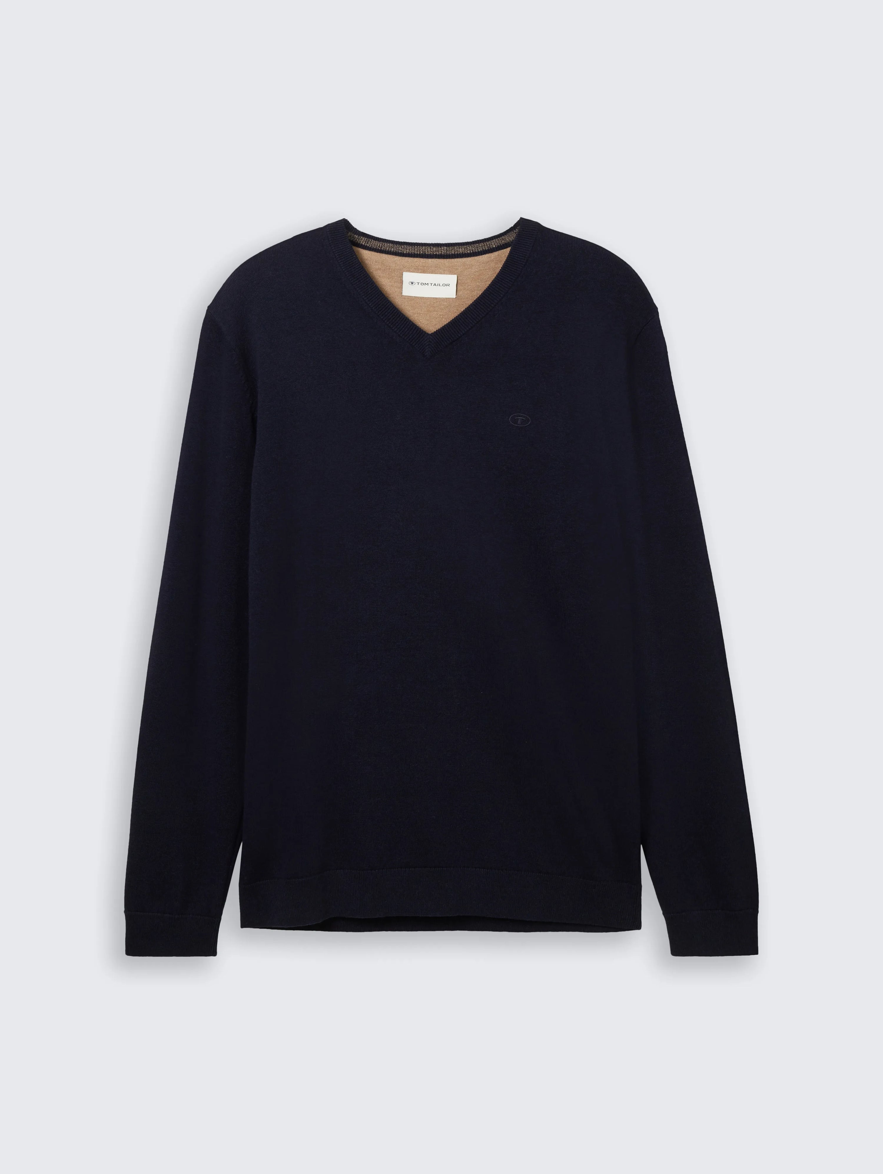 Tom Tailor_0_Knitted Jumper with V-Neck_1038427_13160_04