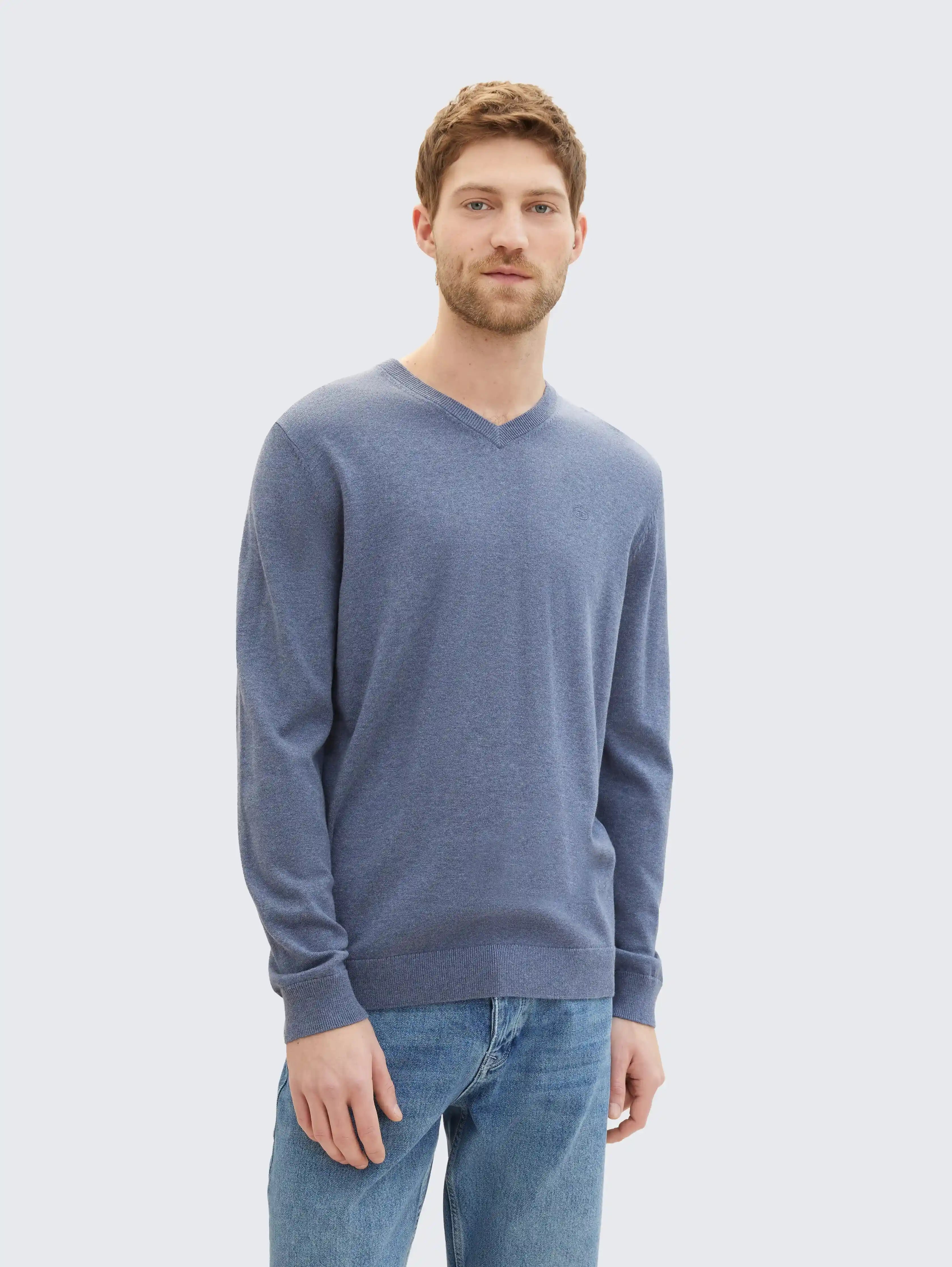 Tom Tailor_0_Knitted Jumper with V-Neck_1038427_18964_02