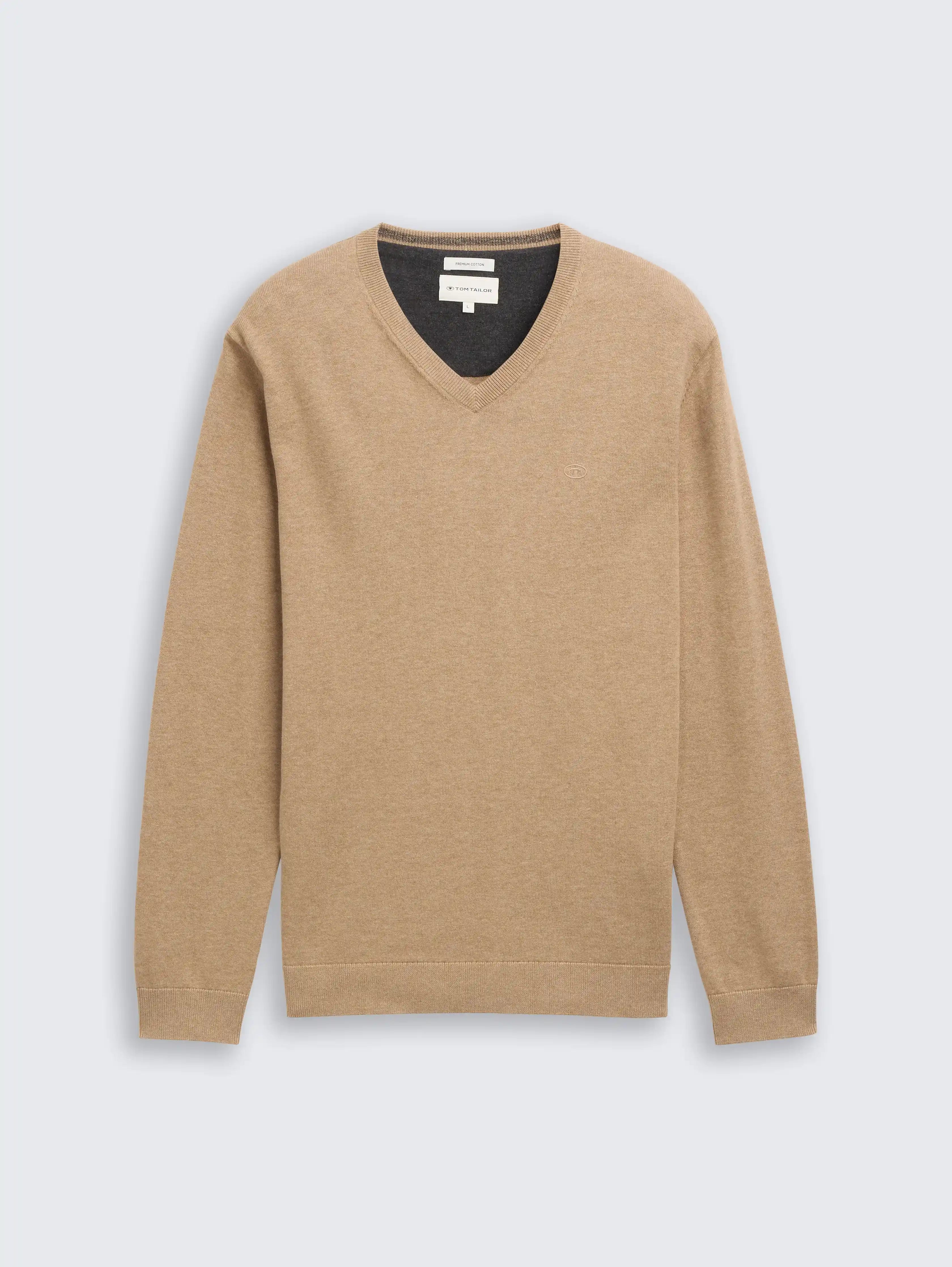 Tom Tailor_0_Knitted Jumper with V-Neck_1039806_31089_01
