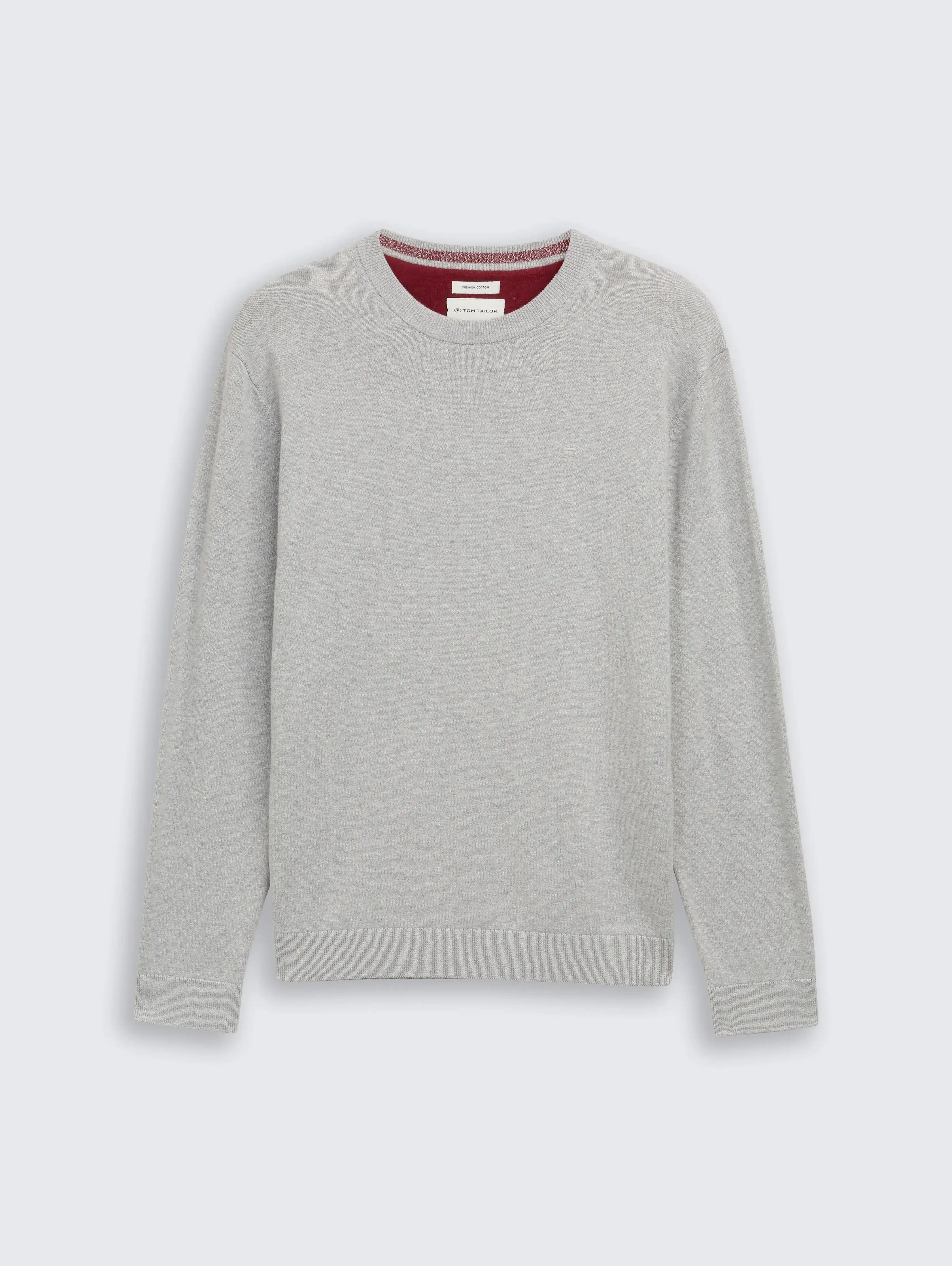 Tom Tailor_0_Basic Knitted Jumper Made From Cotton_1039810_14427_01