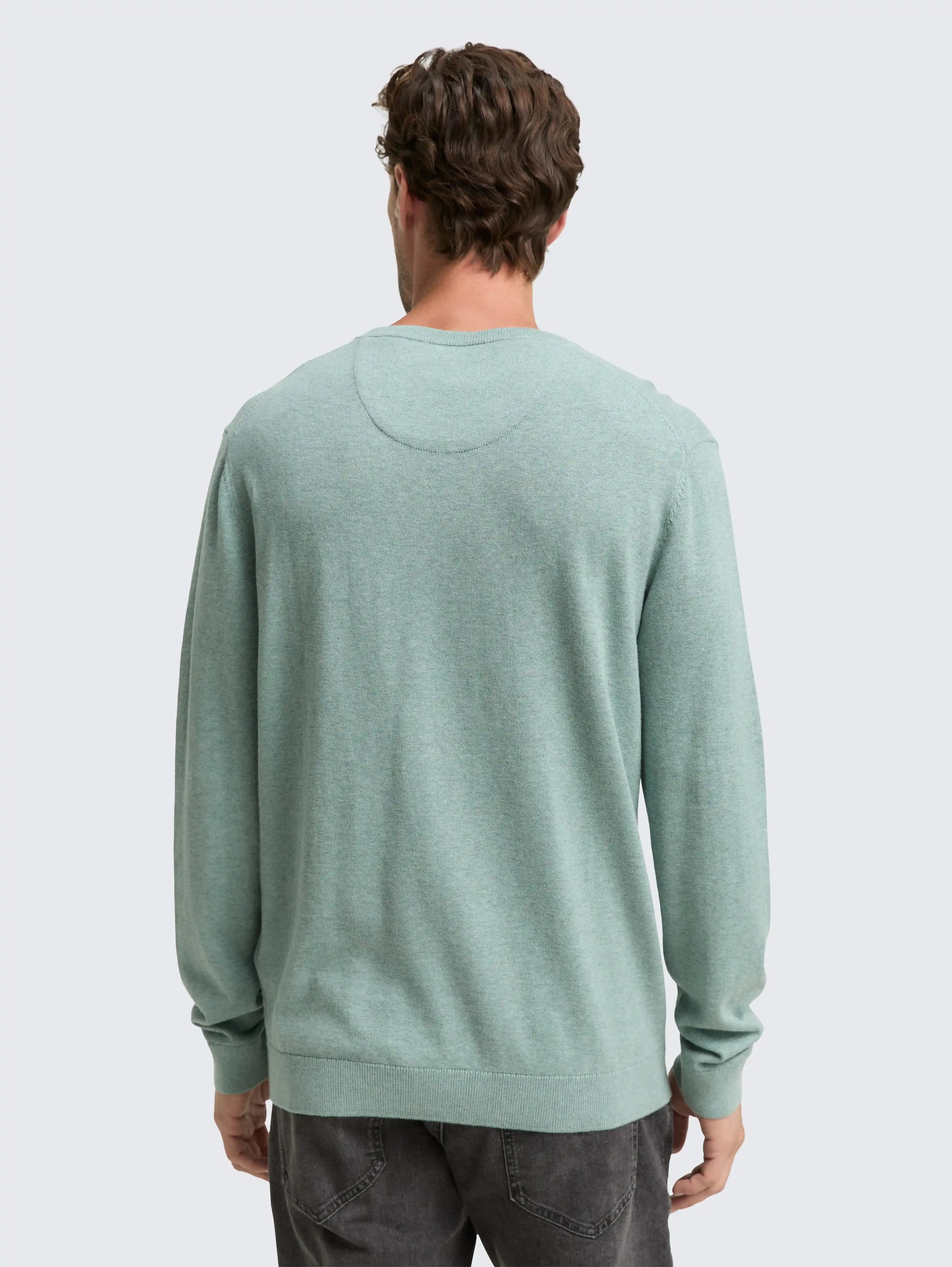 Tom Tailor_0_Cotton V-Neck Knitted Jumper_1039811_28732_03
