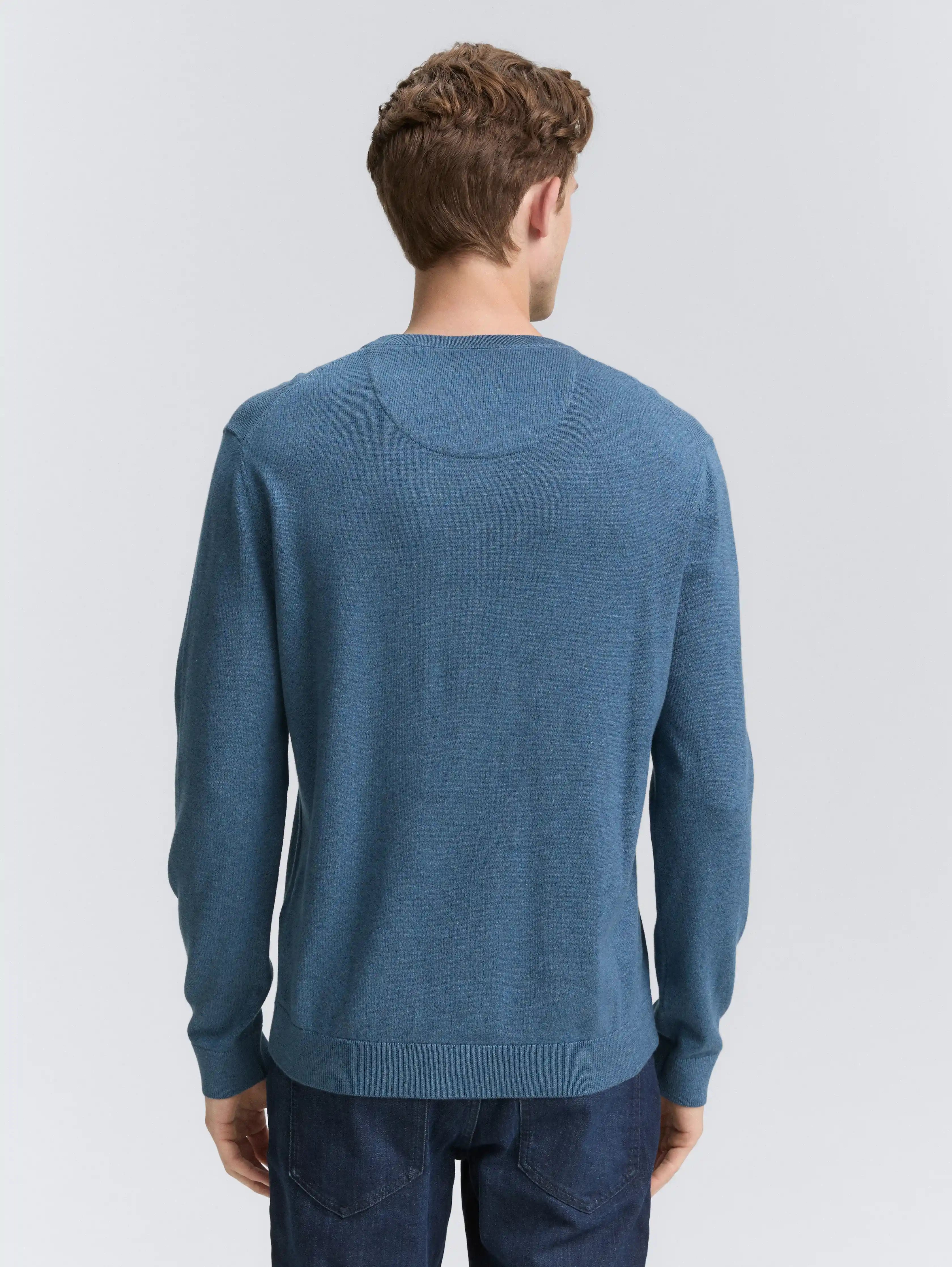Tom Tailor_0_Cotton V-Neck Knitted Jumper_1039811_38701_04