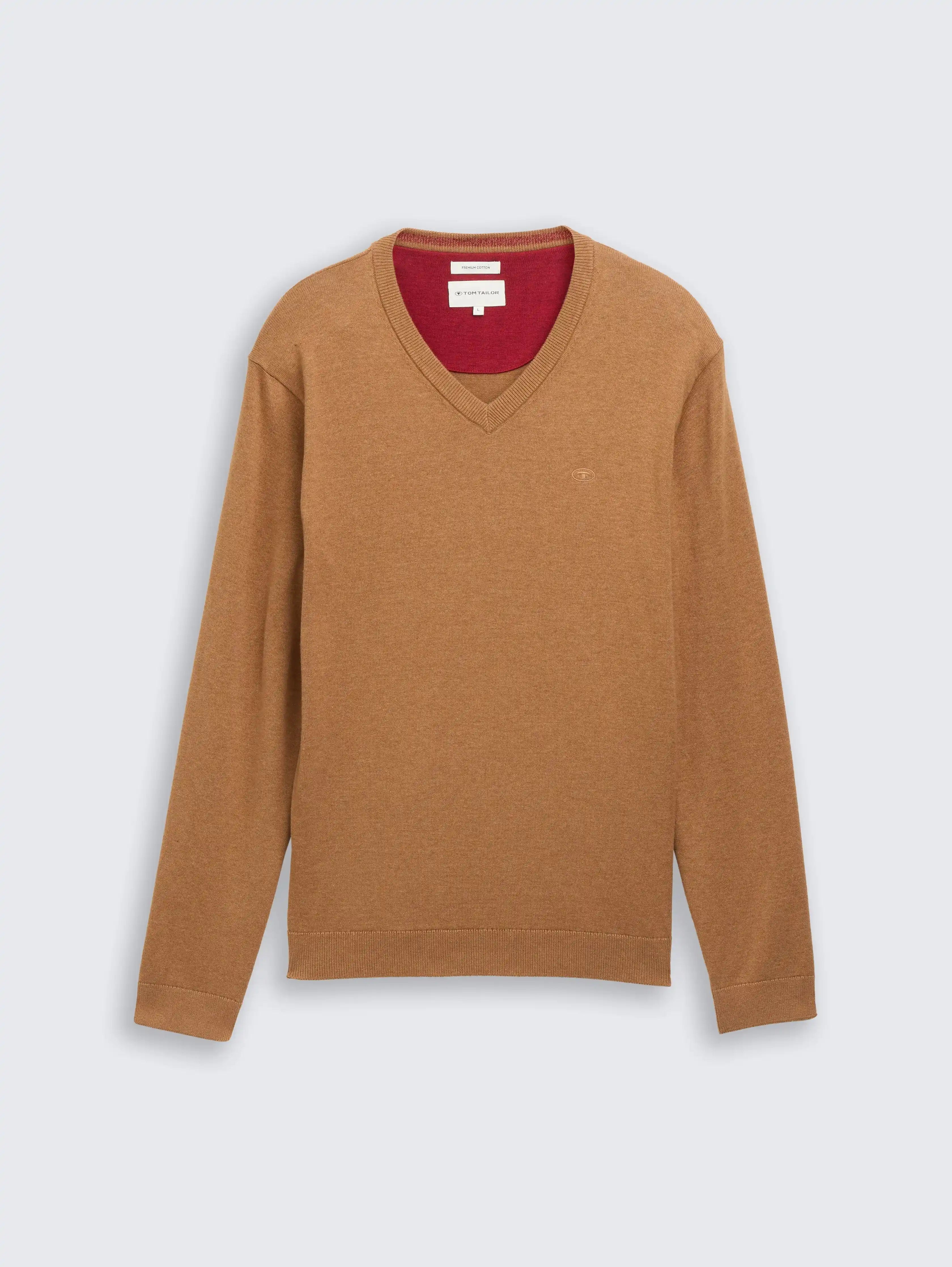 Tom Tailor_0_Cotton V-Neck Knitted Jumper_1039811_39098_04