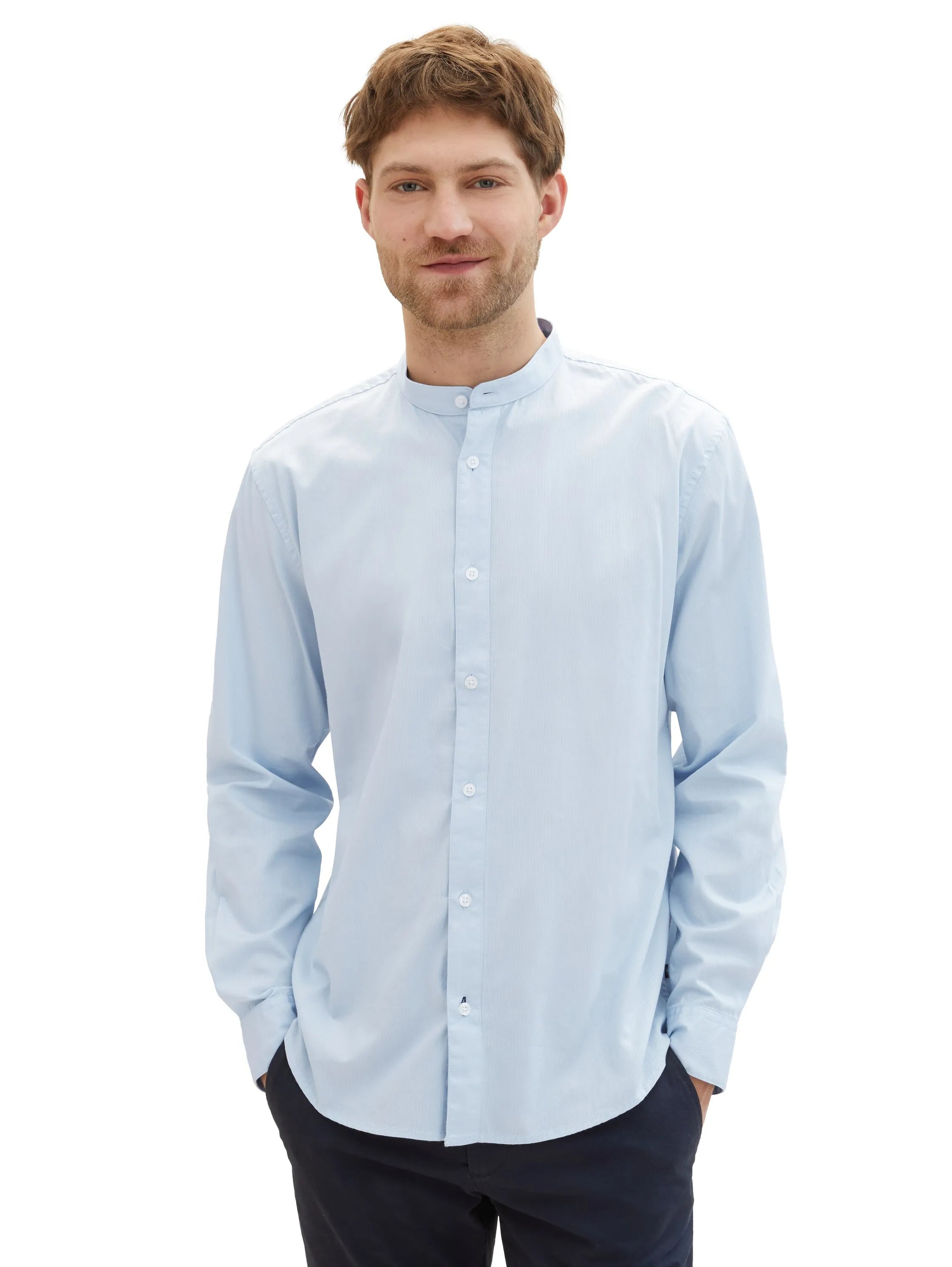Tom Tailor Light Metal Blue Men Regular Fit Long-Sleeved Dress Shirt SKU: 1040119_13302 Image 01