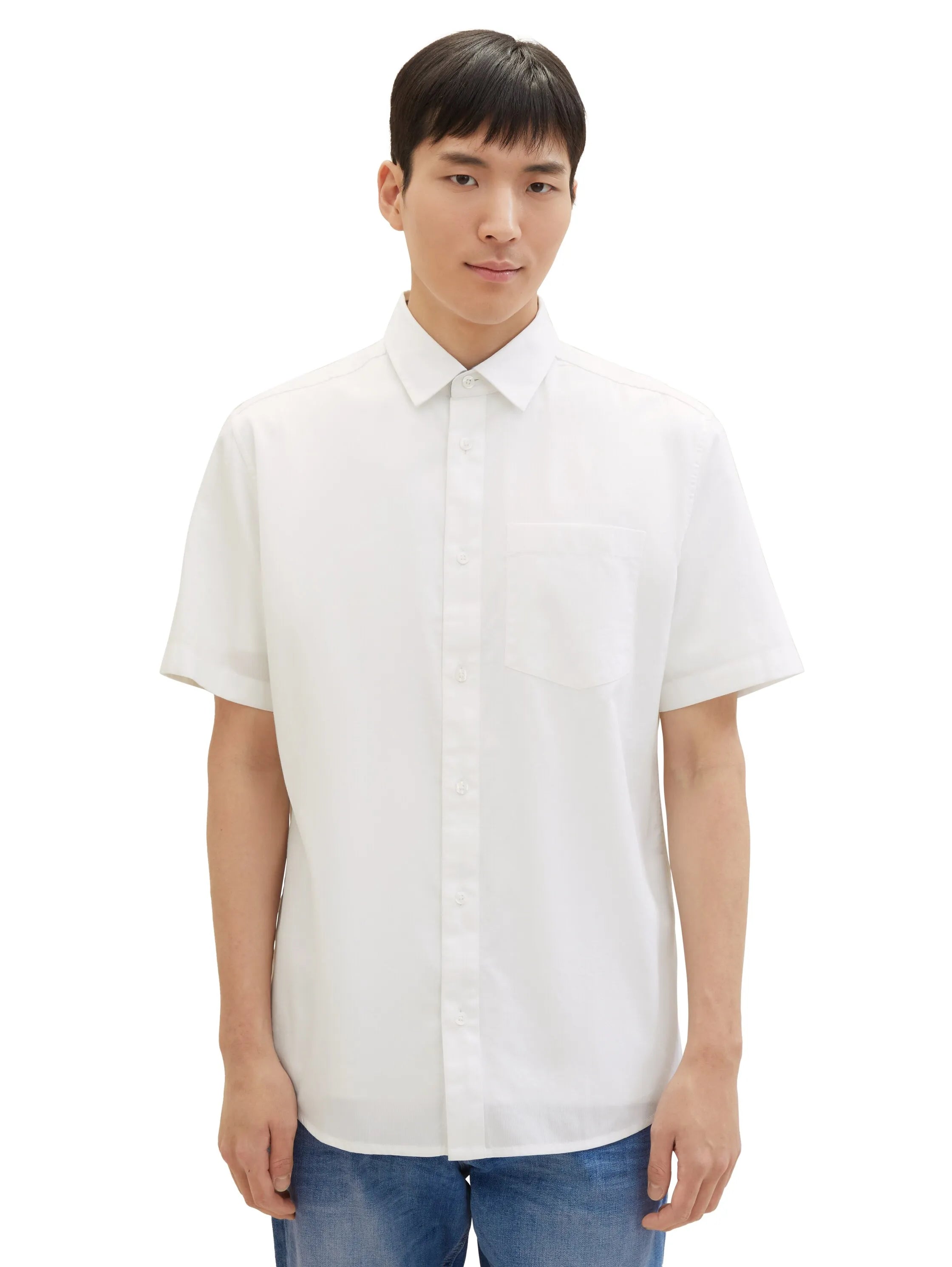 Tom Tailor White Men Regular Fit Short-Sleeved Dress Shirt SKU: 1040120_20000 Image 07