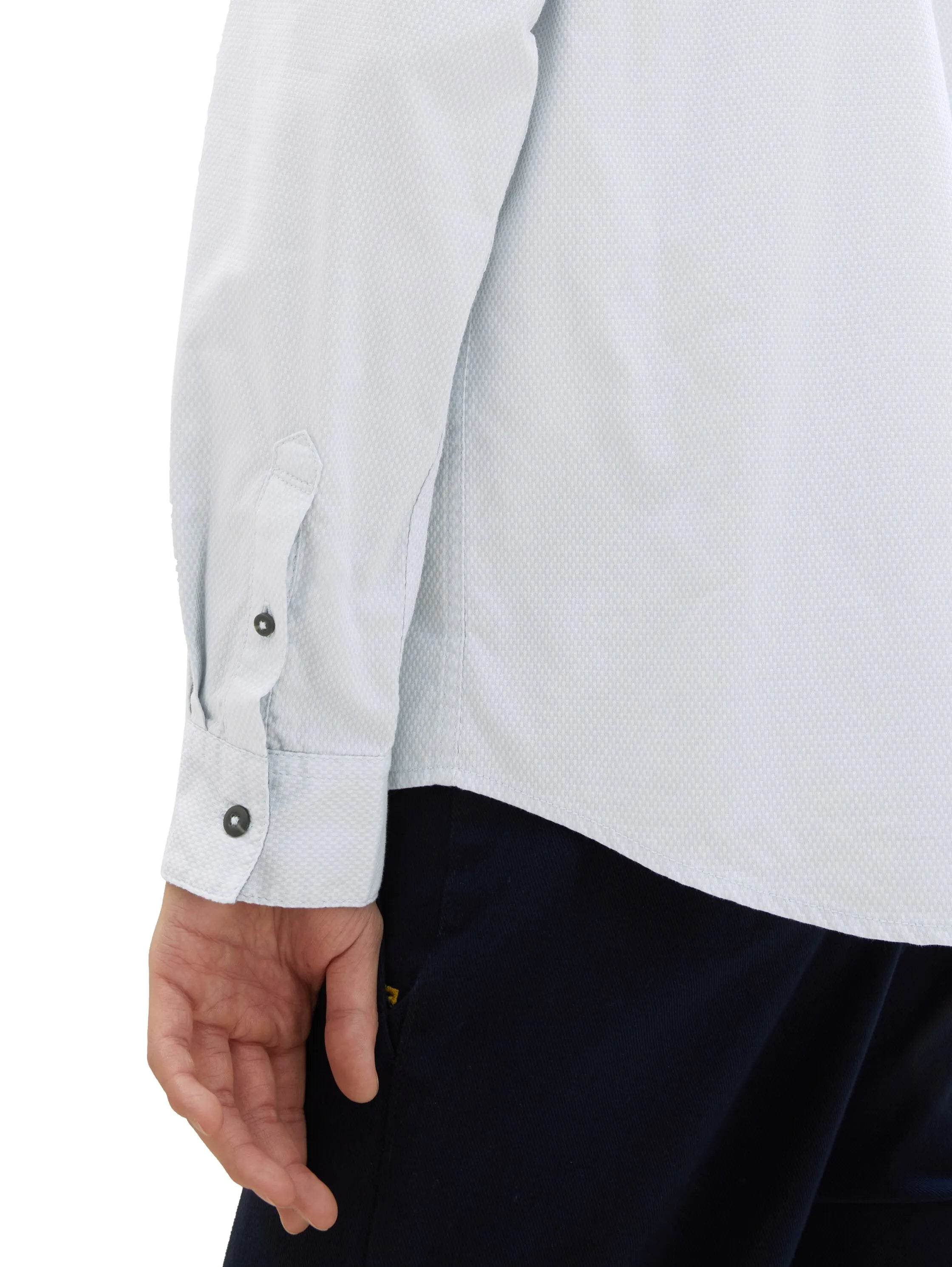 Tom Tailor Light Blue Small Structure Men Textured Shirt SKU: 1040129_34703 Image 06