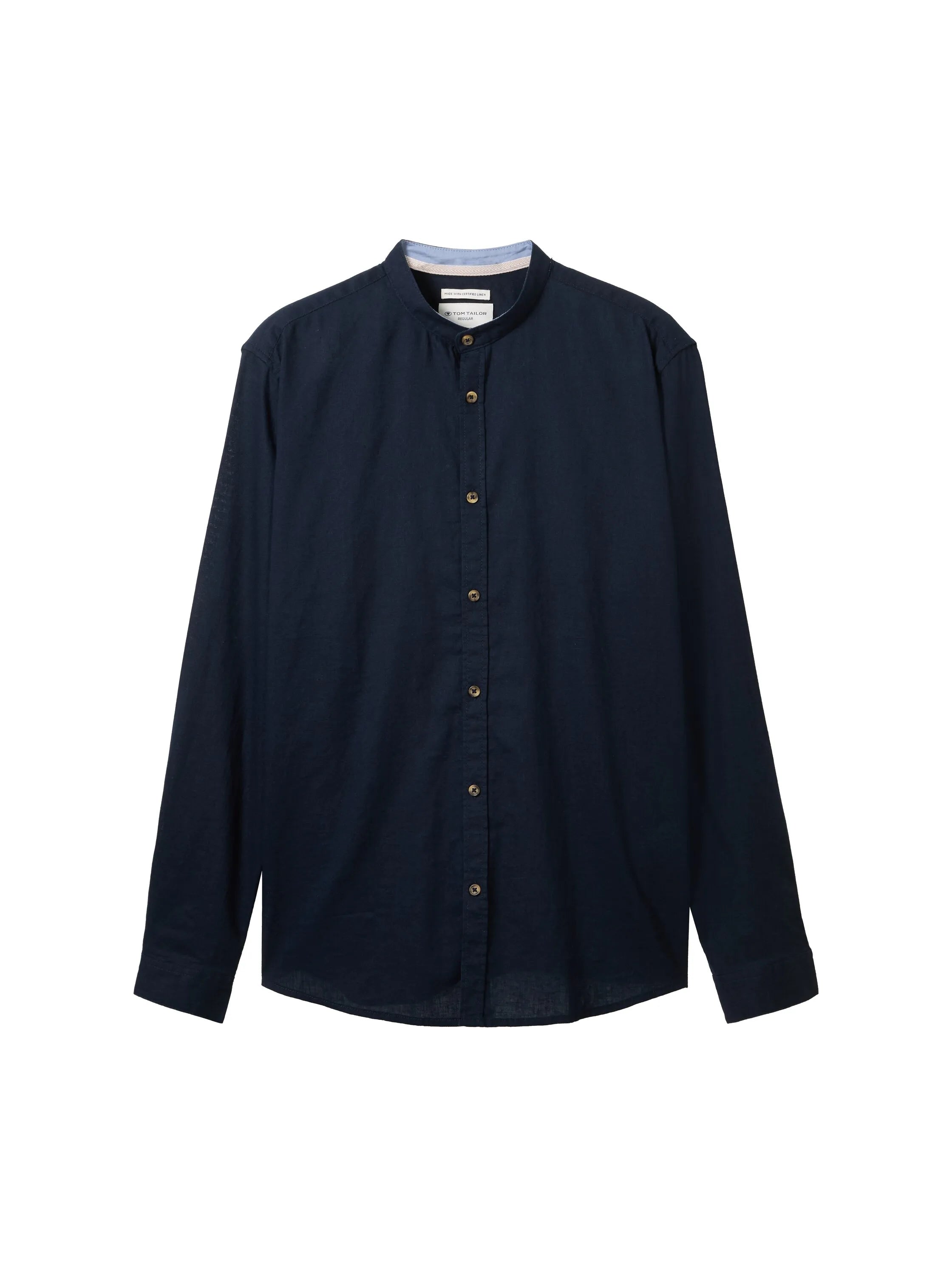 Tom Tailor Sky Captain Blue Men Shirt with Linen SKU: 1040140_10668 Image 07