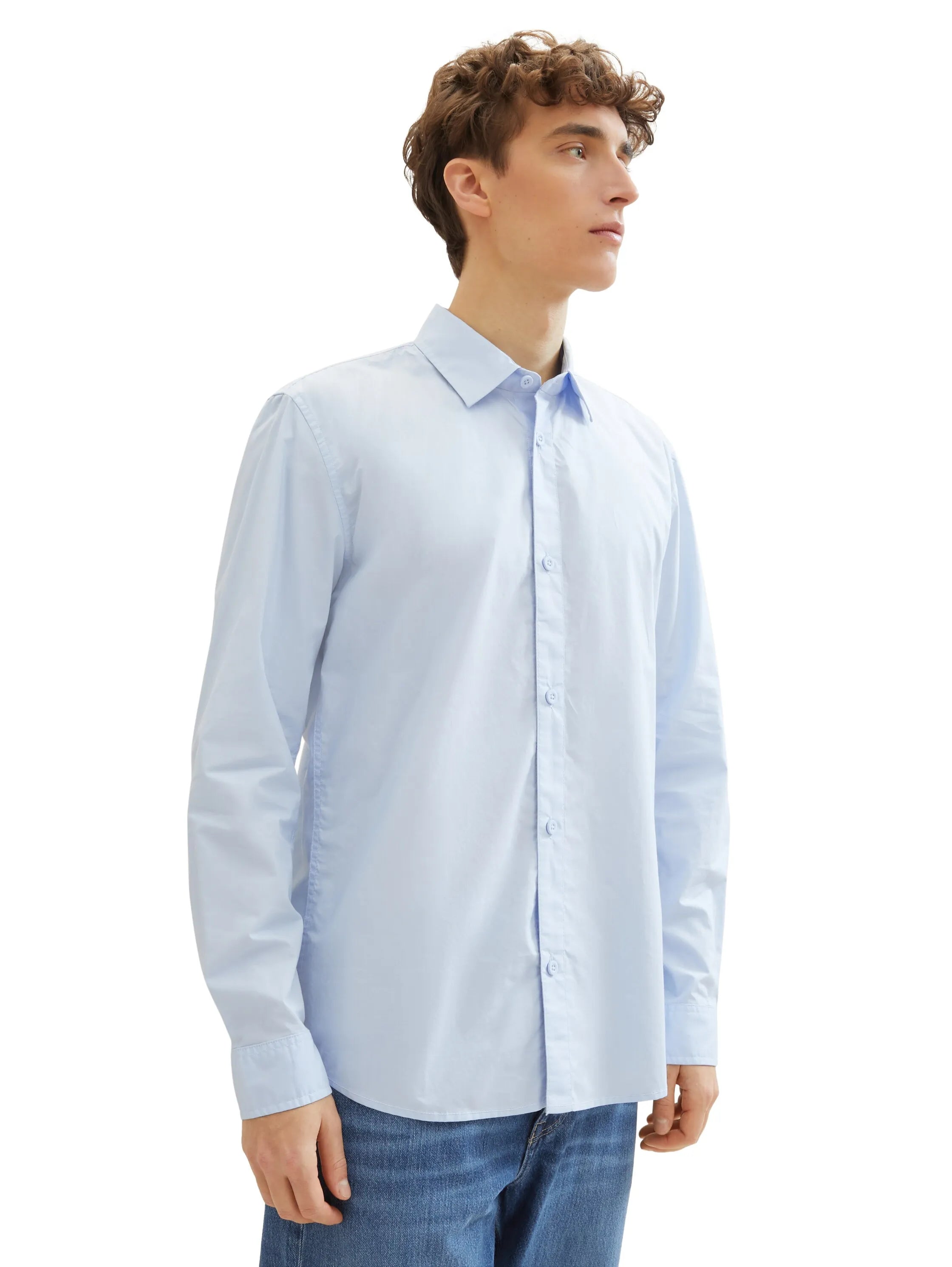 Denim Tom Tailor Light Metal Blue Men Regular Fit Long-Sleeved Dress Shirt SKU: 1040146_13302 Image 01