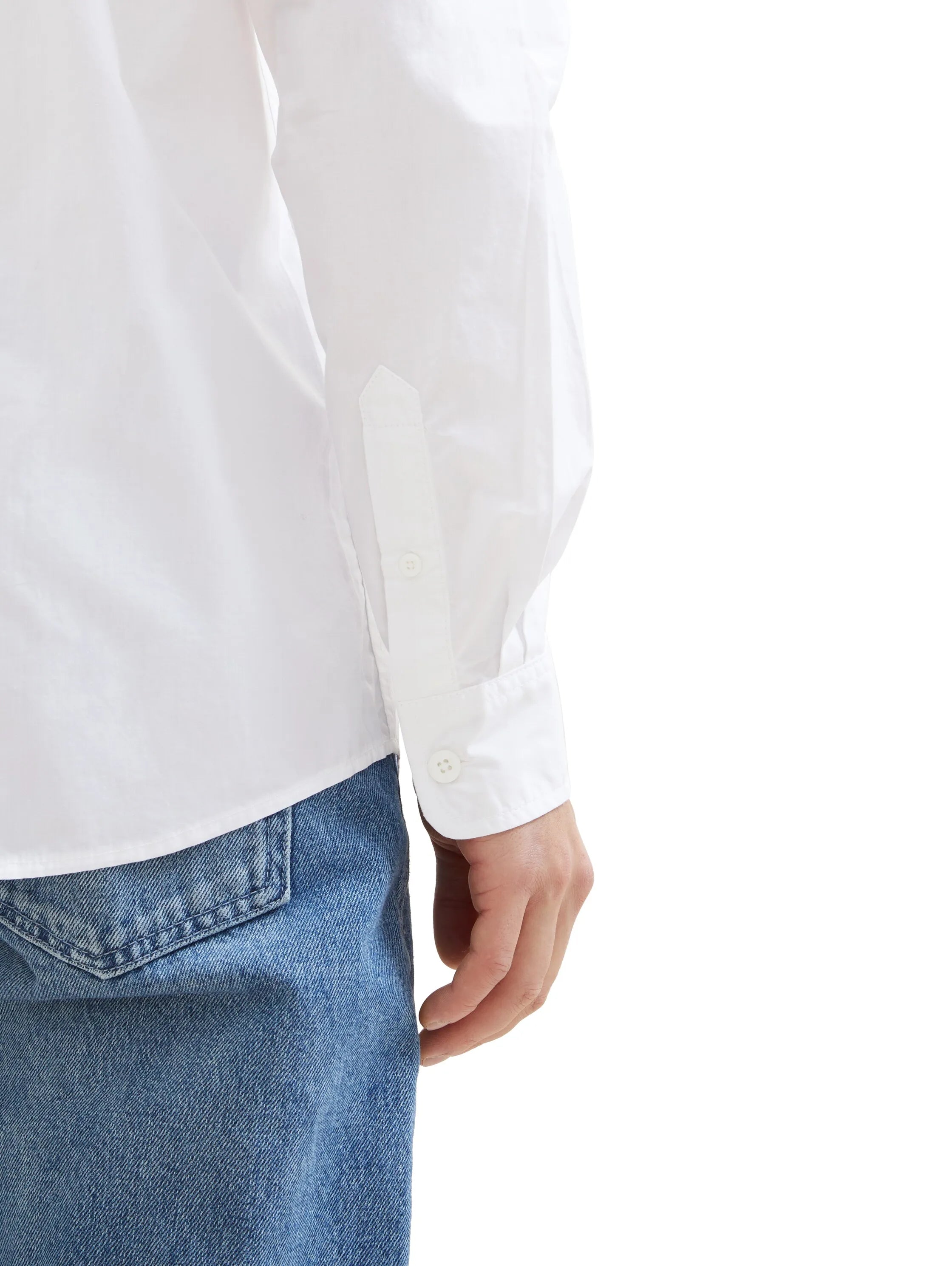 Denim Tom Tailor White Men Regular Fit Long-Sleeved Dress Shirt SKU: 1040146_20000 Image 04
