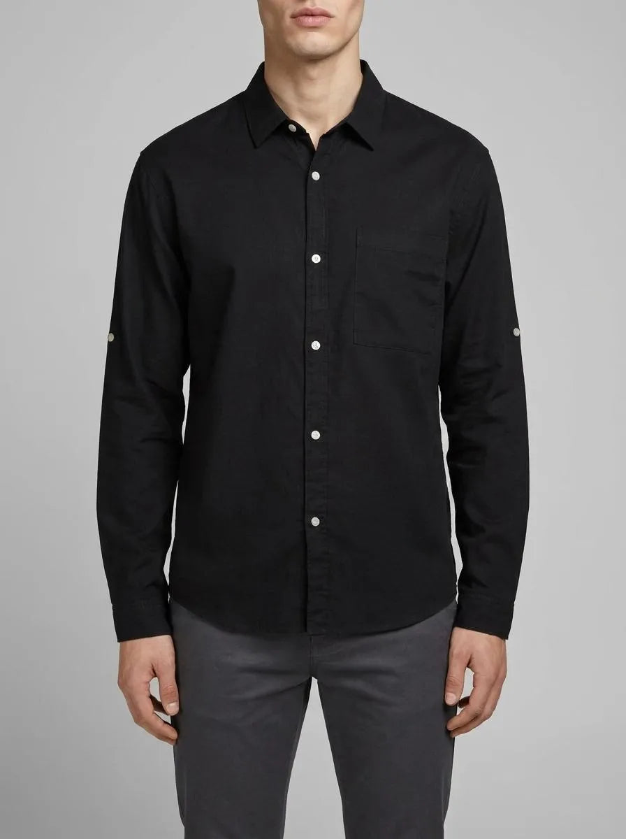 Denim Tom Tailor Black Men Relaxed Long-Sleeved T-Shirt SKU: 1040162_29999 Image 00