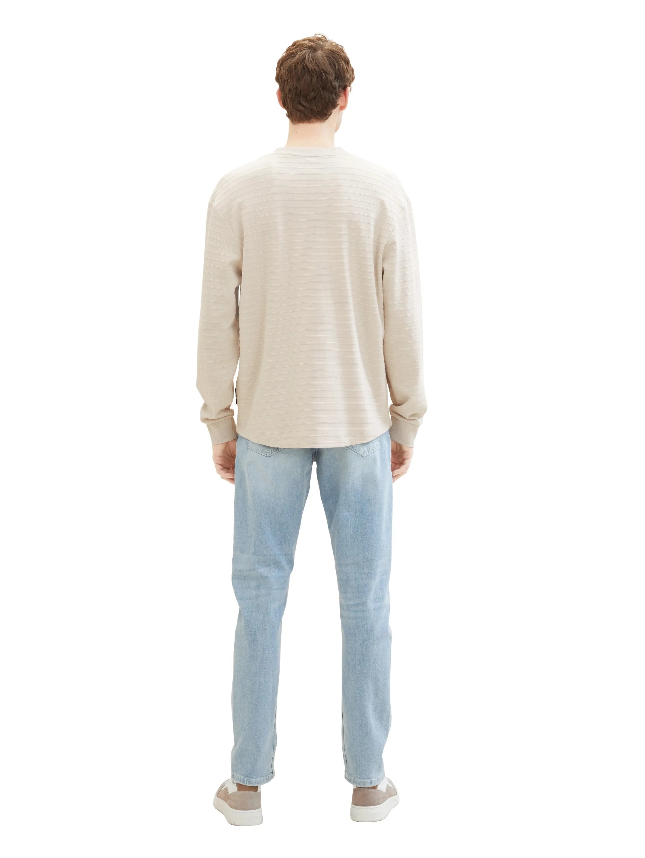 Tom Tailor Used Light Stone Blue Denim Men Regular Tapered Jeans with Recycled Cotton SKU: 1040166_10118 Image 03