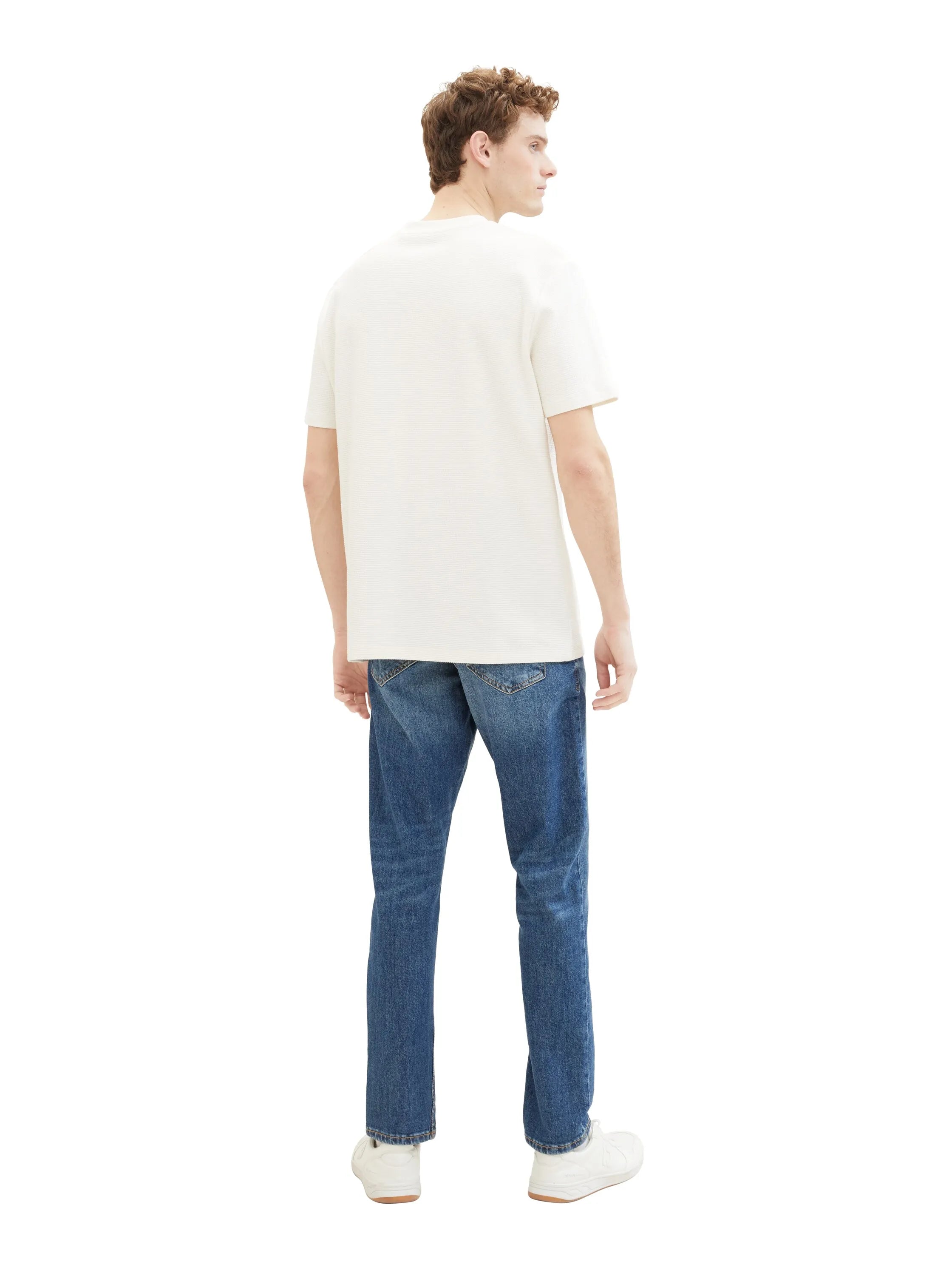 Tom Tailor Used Dark Stone Blue Denim Men Regular Tapered Jeans with Recycled Cotton SKU: 1040166_10120 Image 04