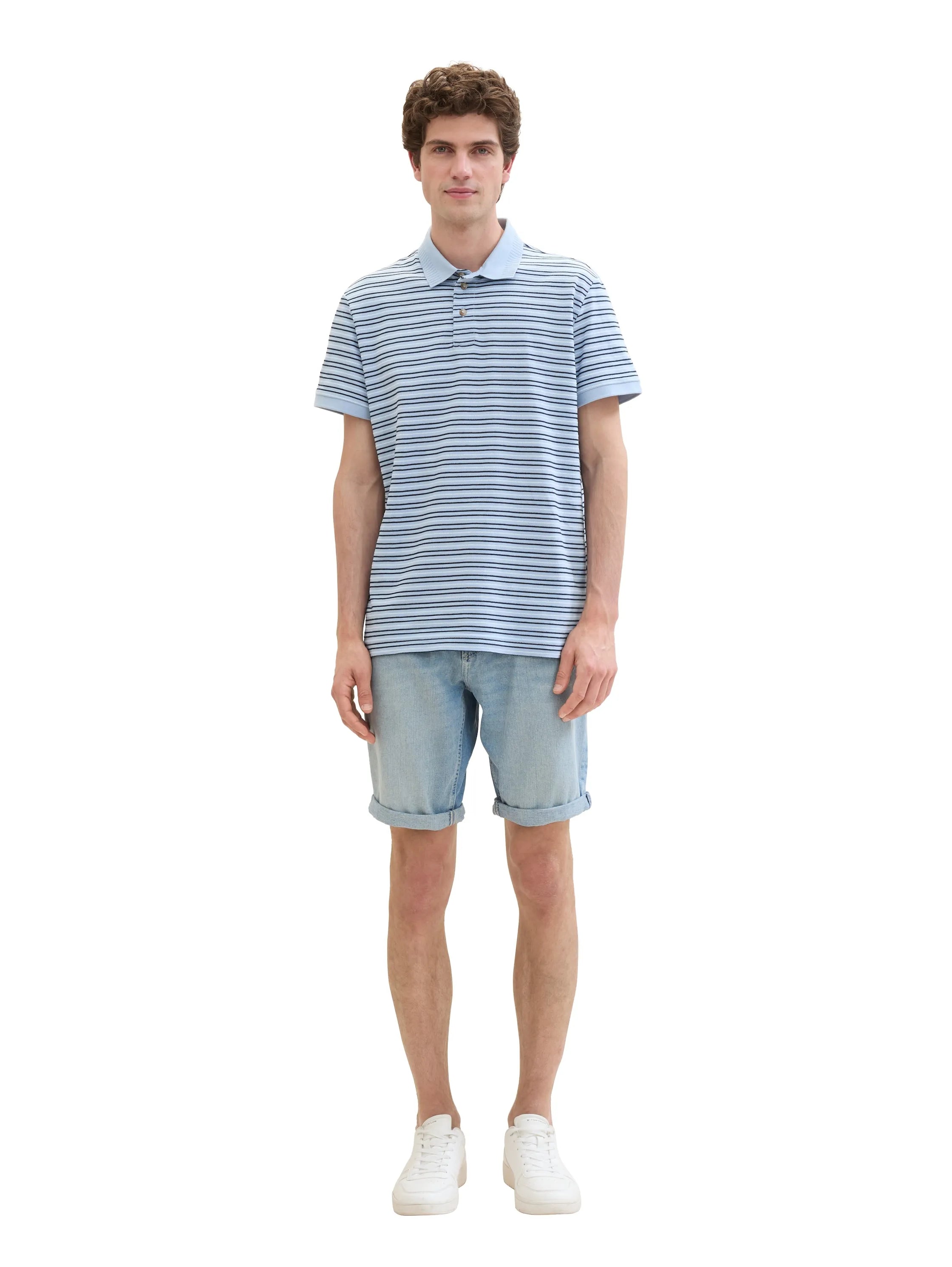 Tom Tailor Light Stone Blue Denim Men Josh Denim Shorts SKU: 1040174_10142 Image 02