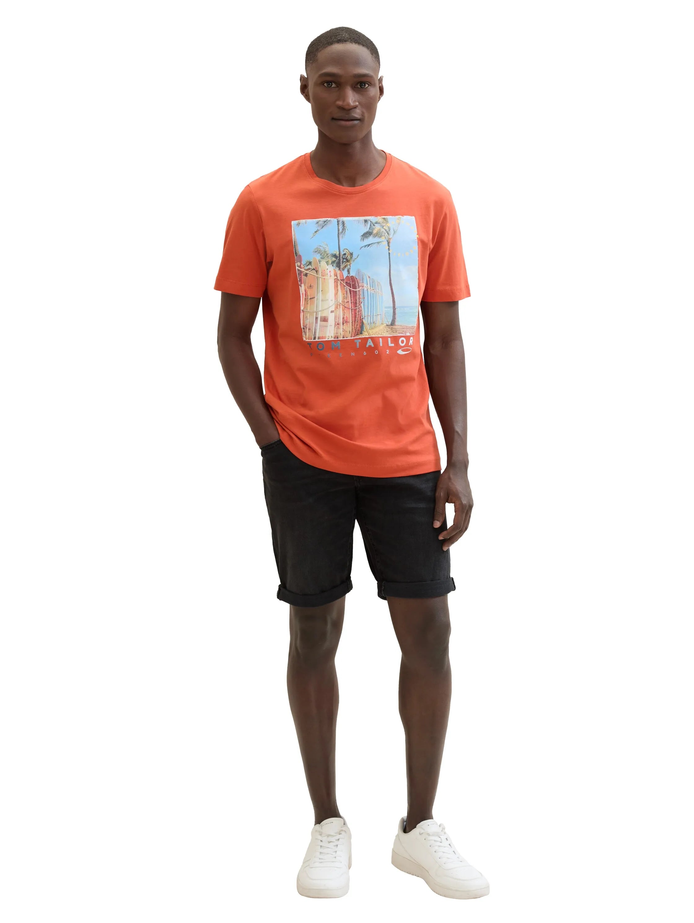 Tom Tailor Black Black Denim Men Josh Denim Shorts SKU: 1040174_10270 Image 03