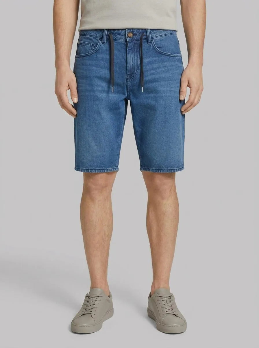Tom Tailor Used Mid Stone Blue Denim Men Morris Denim Shorts SKU: 1040178_10119 Image 00