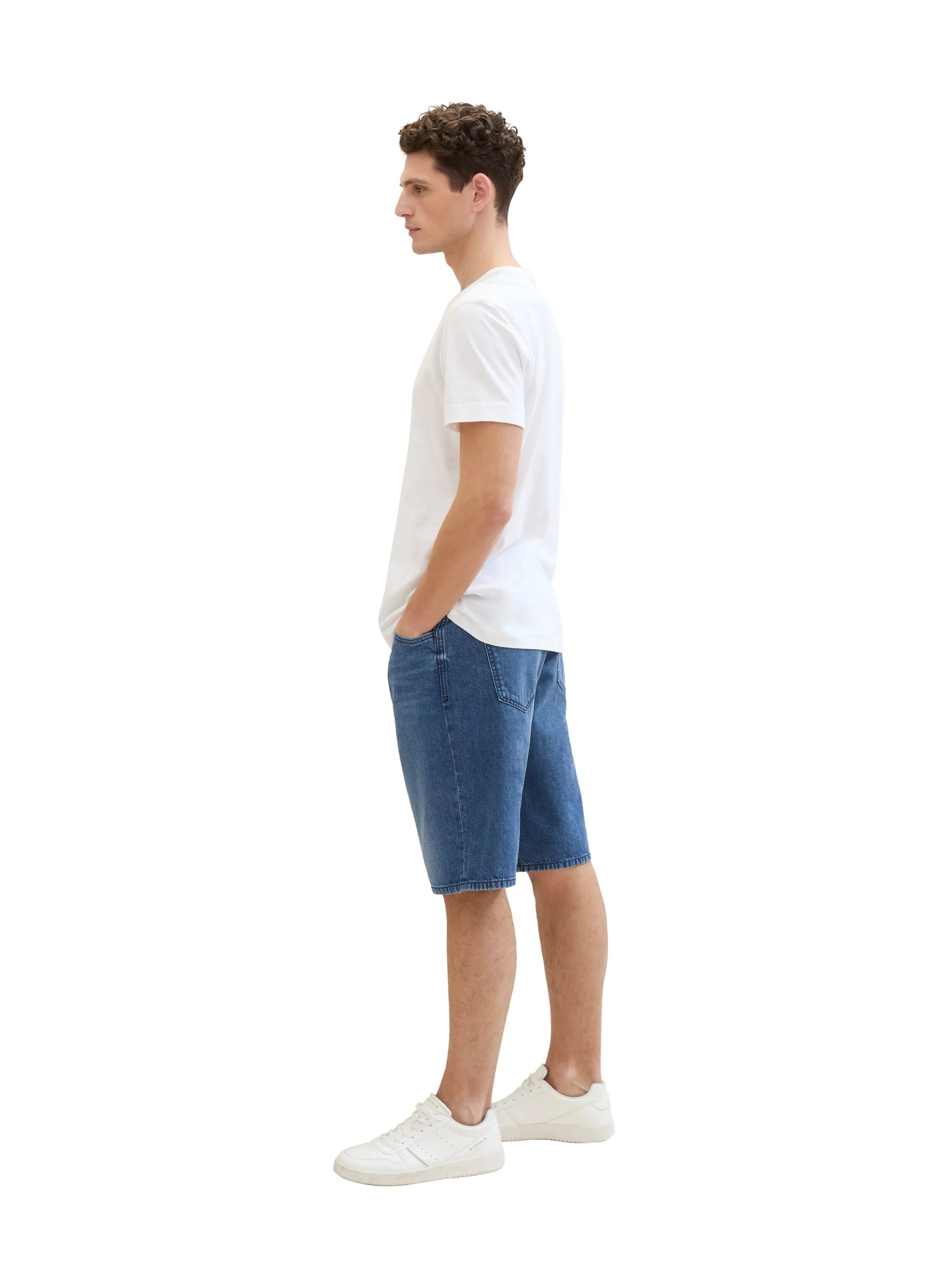 Tom Tailor Used Mid Stone Blue Denim Men Morris Denim Shorts SKU: 1040178_10119 Image 02