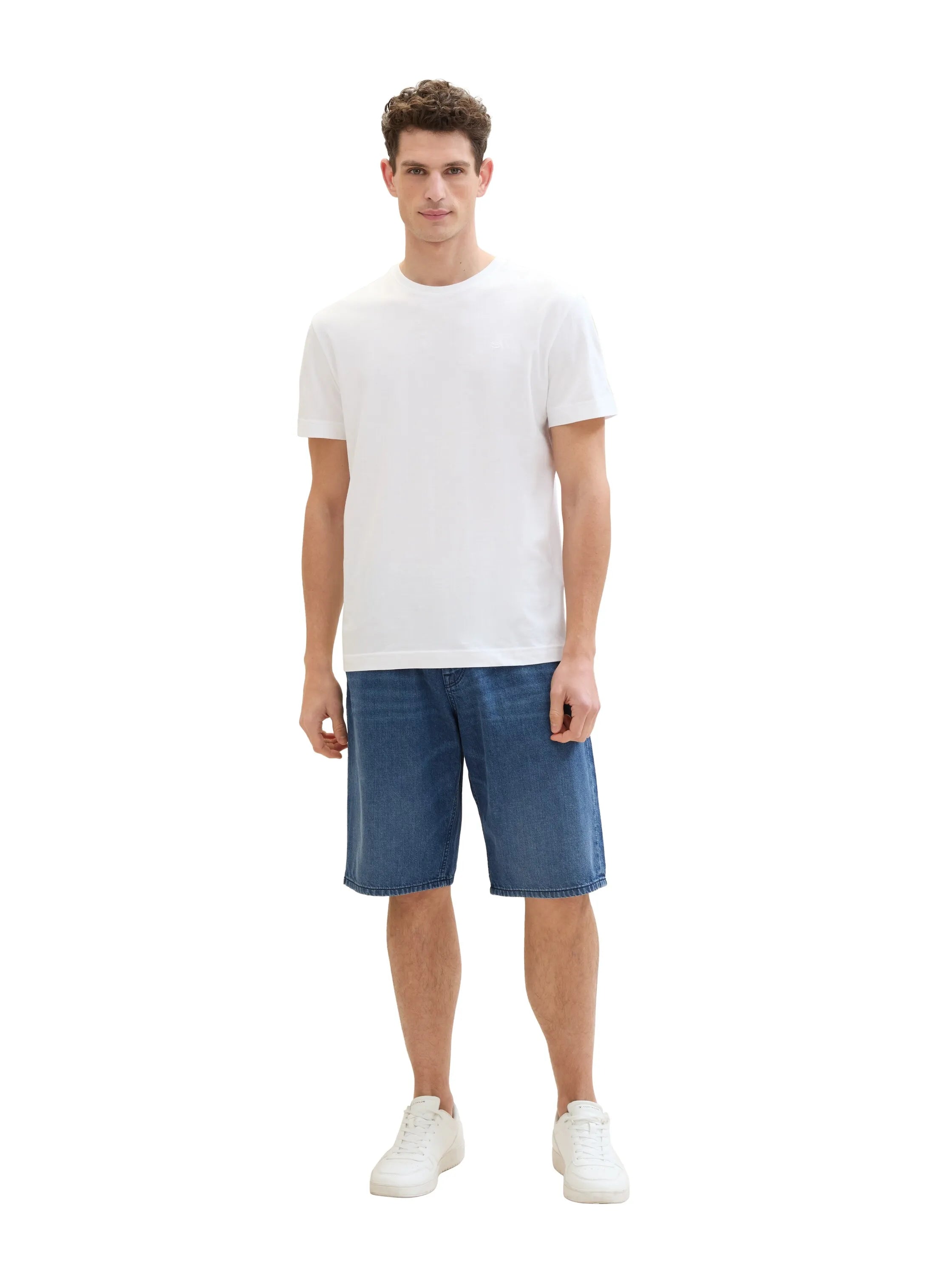 Tom Tailor Used Mid Stone Blue Denim Men Morris Denim Shorts SKU: 1040178_10119 Image 07