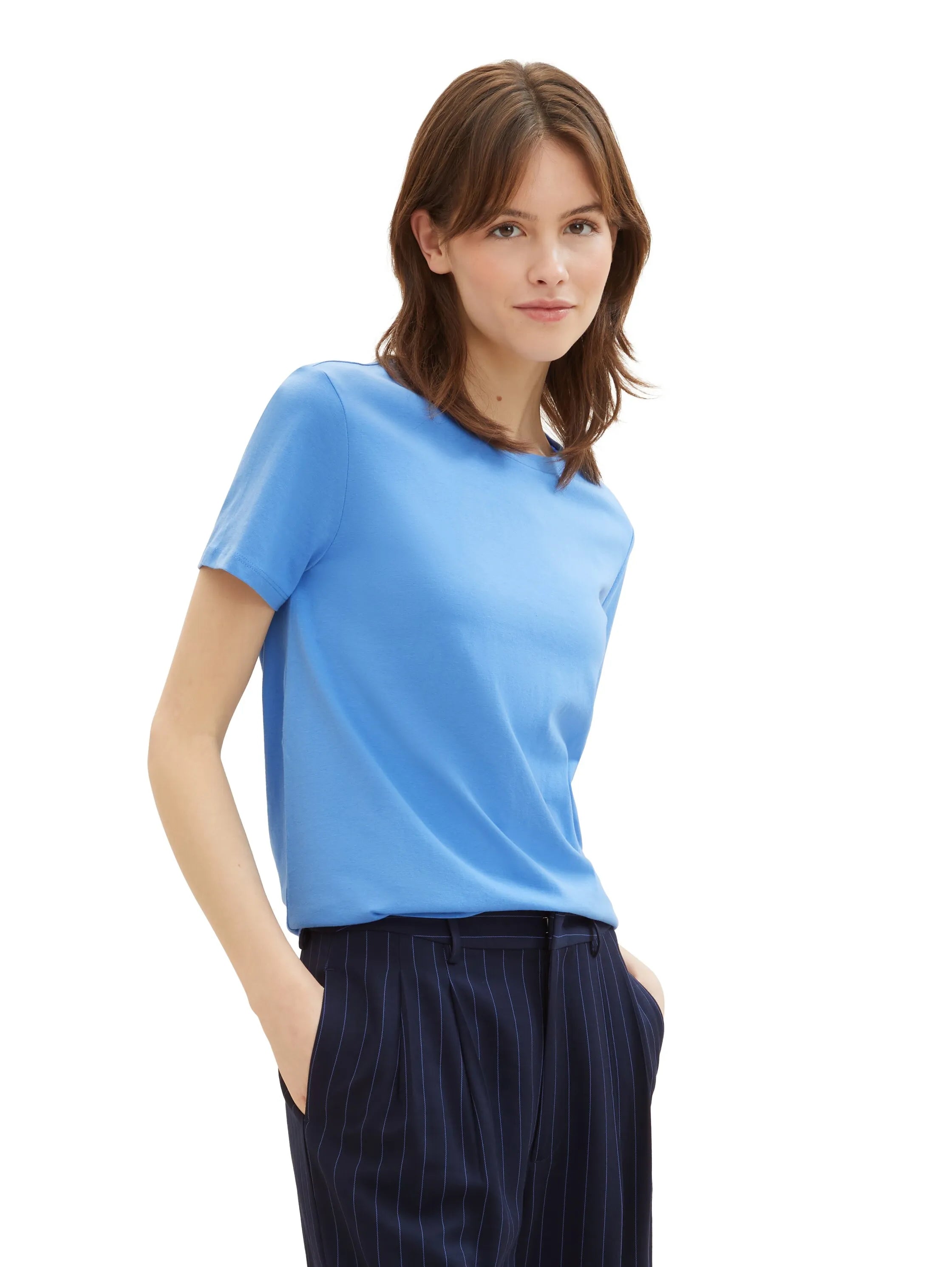 Denim Tom Tailor Sicilian Blue Women Loose Fit Cotton T-Shirt SKU: 1040183_18712 Image 01
