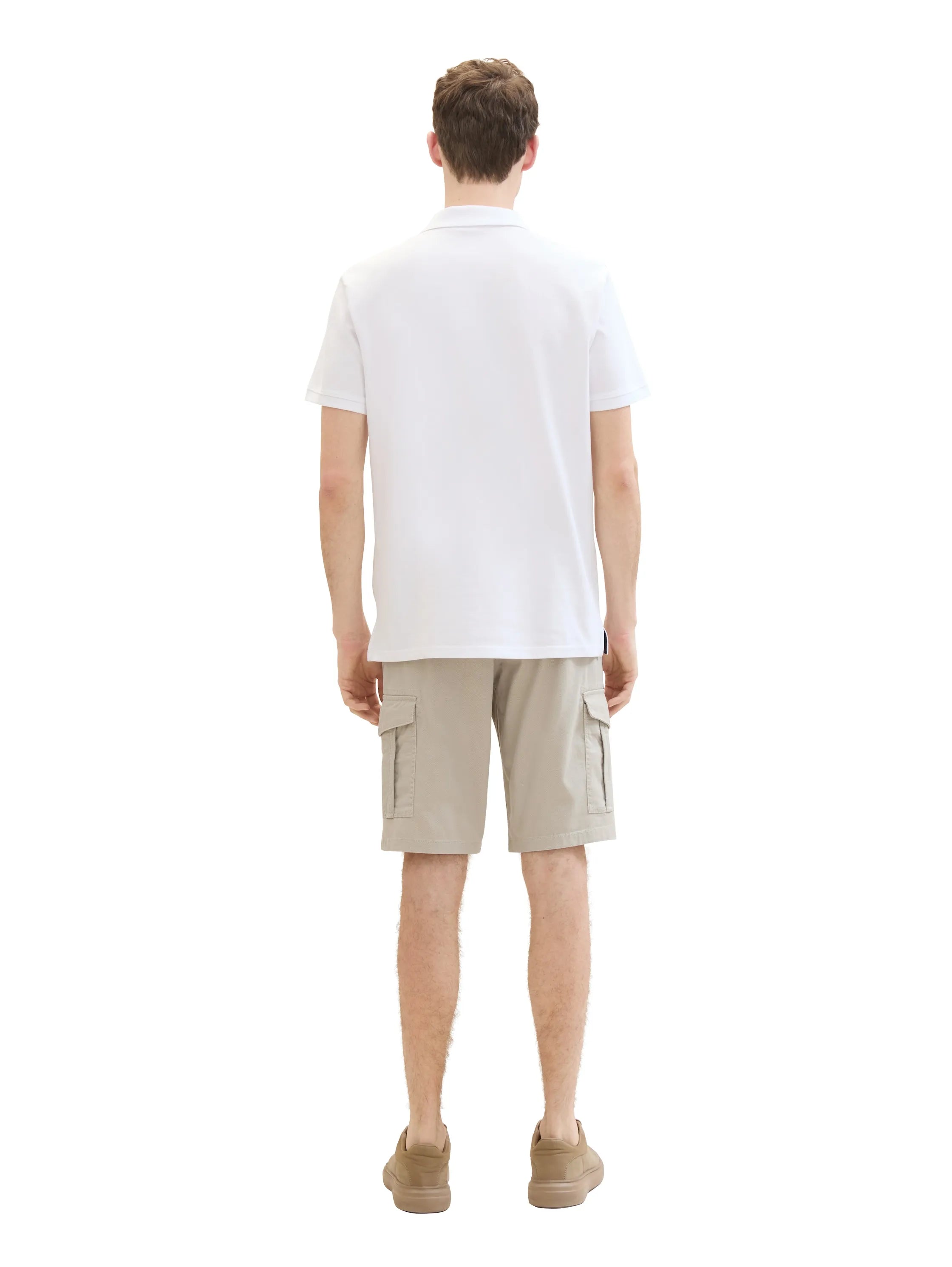 Tom Tailor Beige Structure Print Men Regular Cargo Shorts SKU: 1040226_34671 Image 04