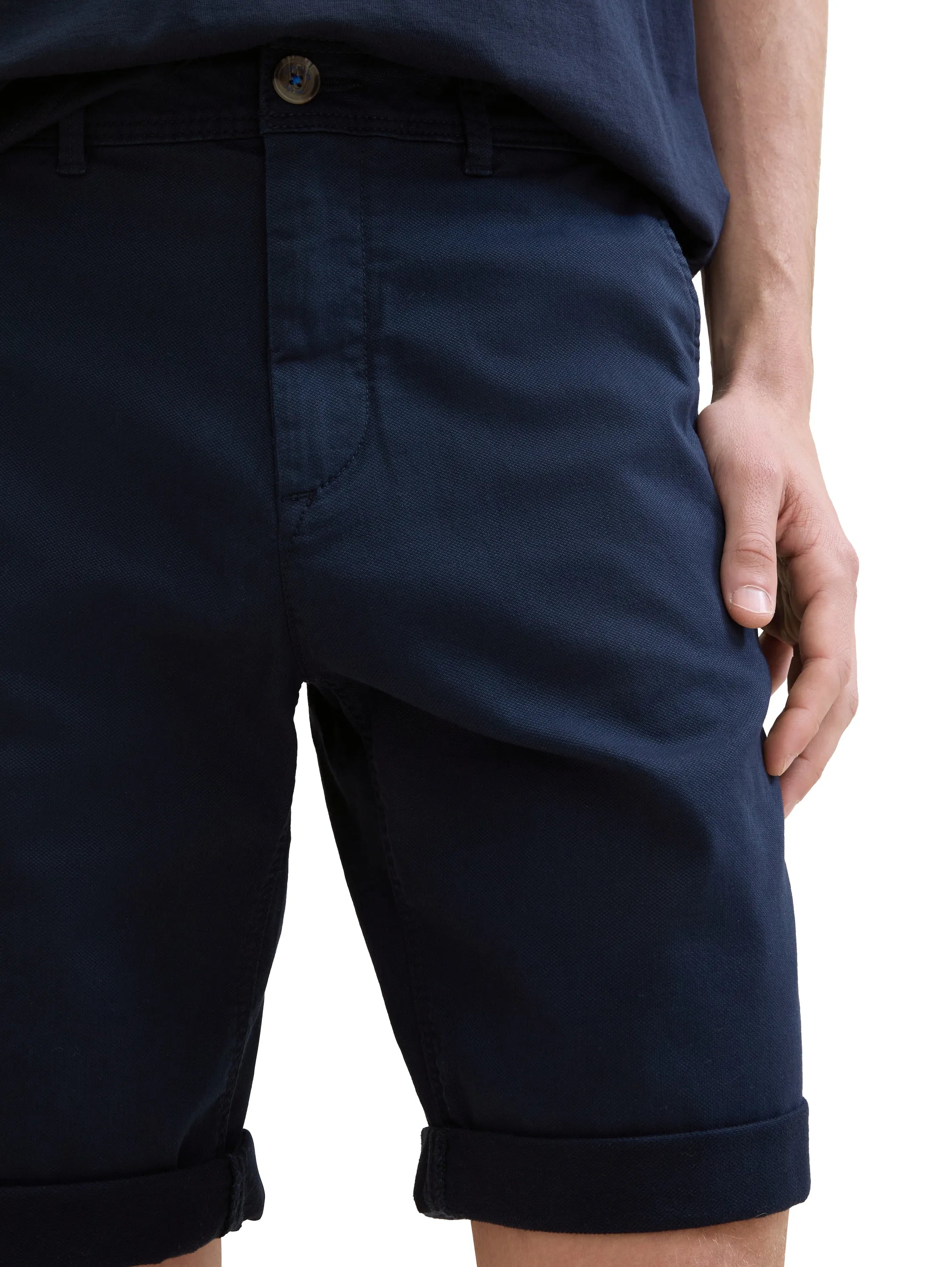 Tom Tailor Sky Captain Blue Men Stretch Chino Shorts SKU: 1040228_10668 Image 05