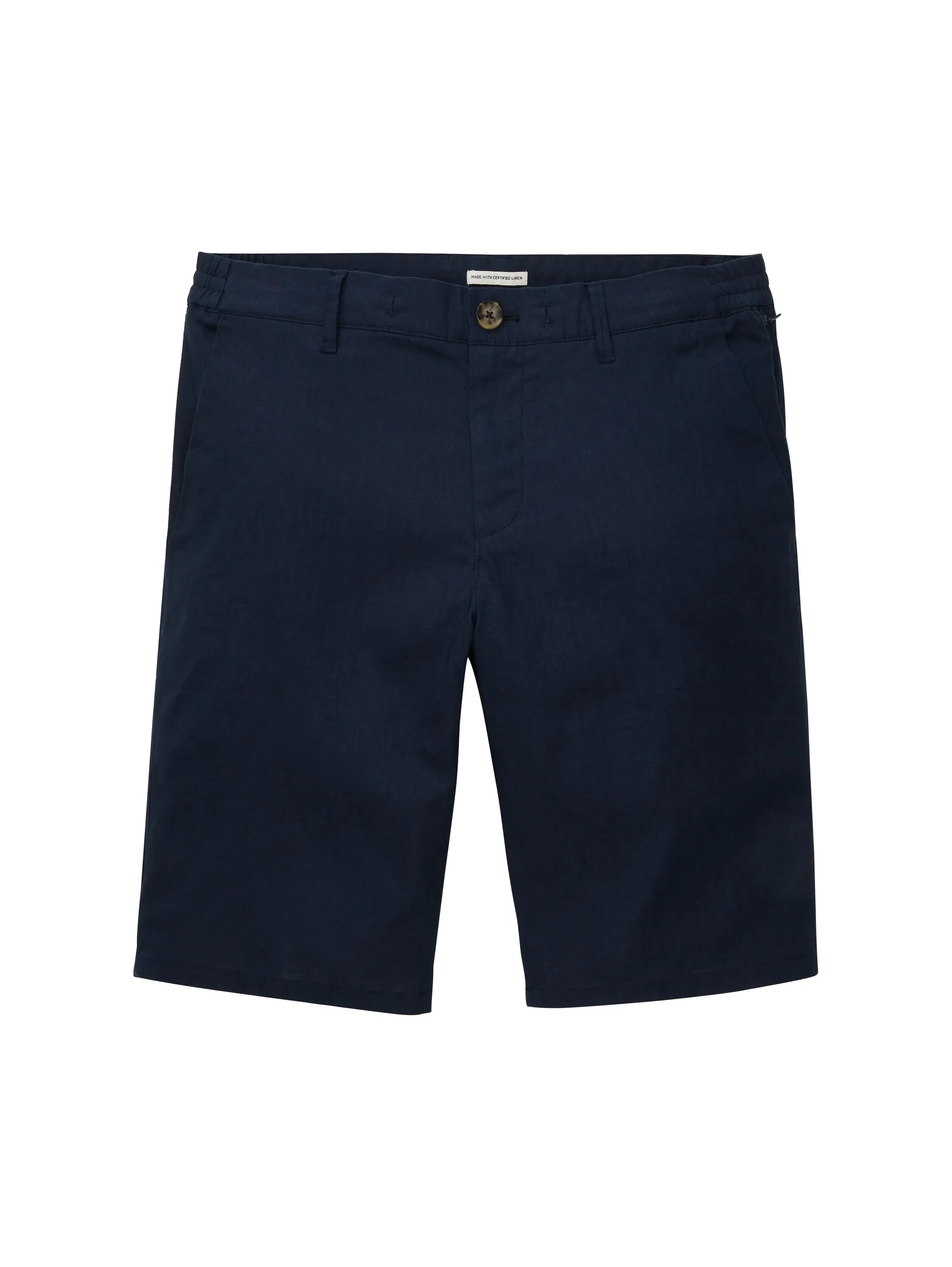 Tom Tailor Sky Captain Blue Men Regular Shorts with Linen SKU: 1040229_10668 Image 08