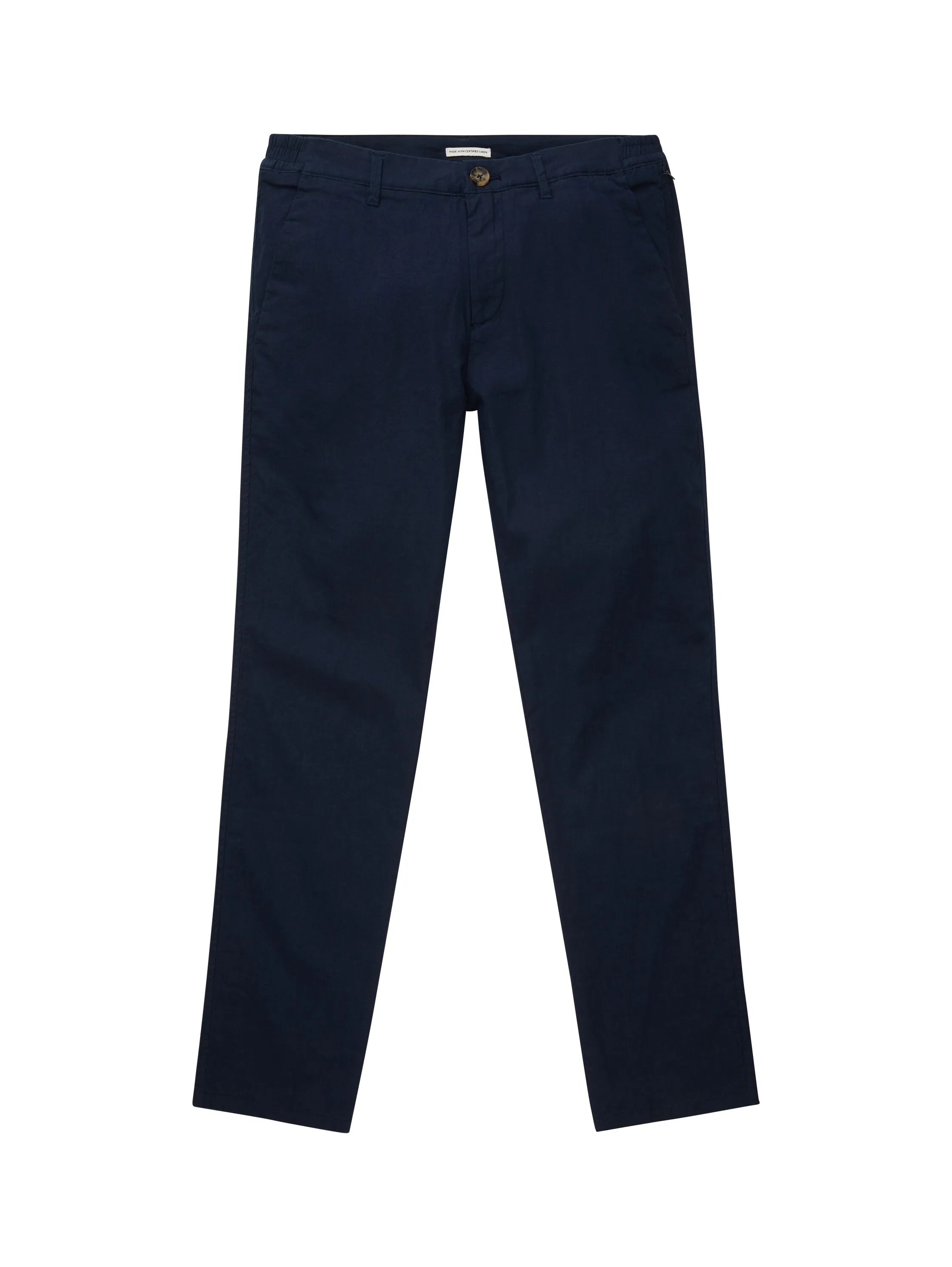 Tom Tailor Sky Captain Blue Men Regular Chinos with Linen SKU: 1040230_10668 Image 08