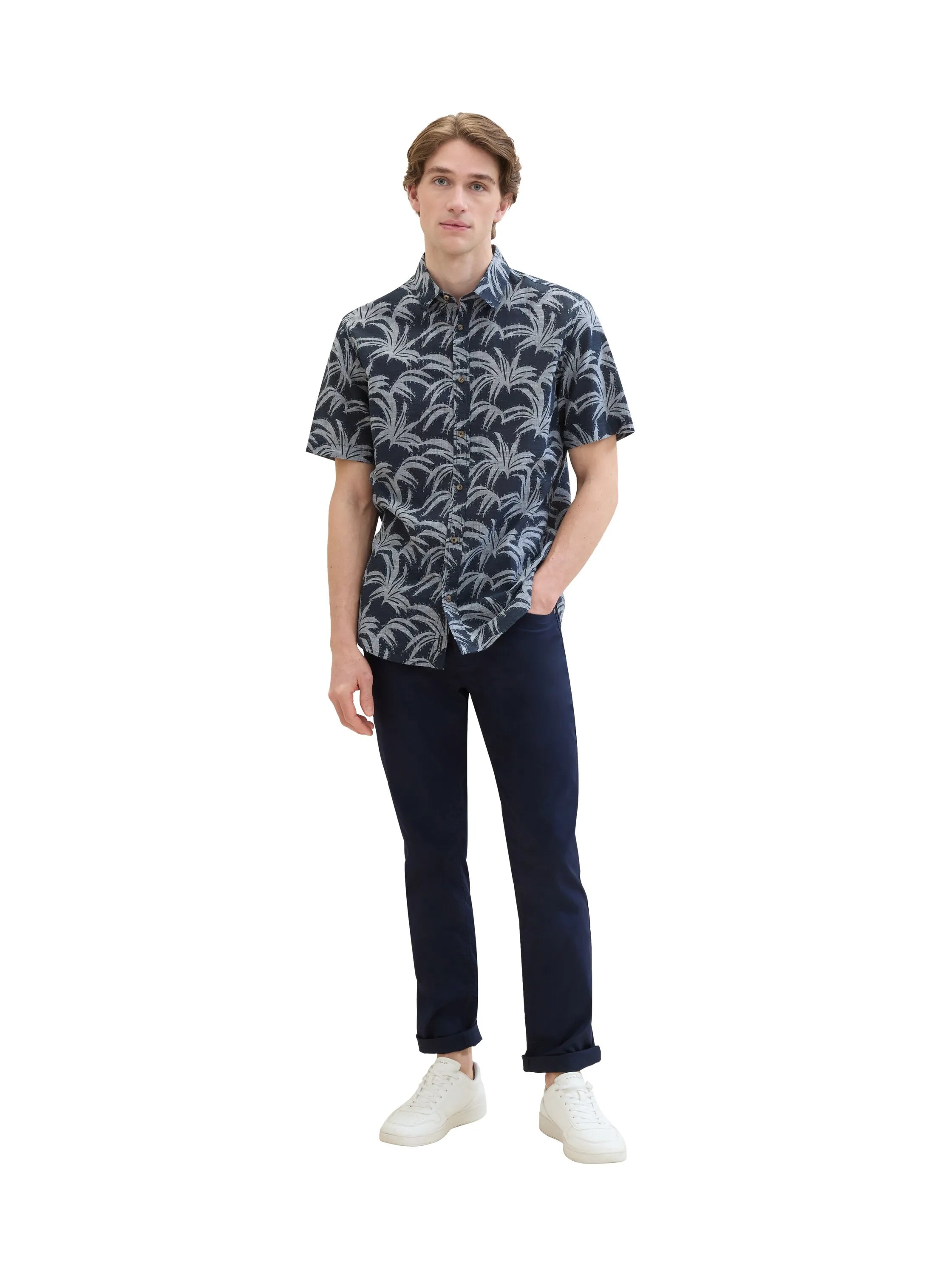 Tom Tailor Sky Captain Blue Men Regular Fit Ultralight Trousers SKU: 1040241_10668 Image 03
