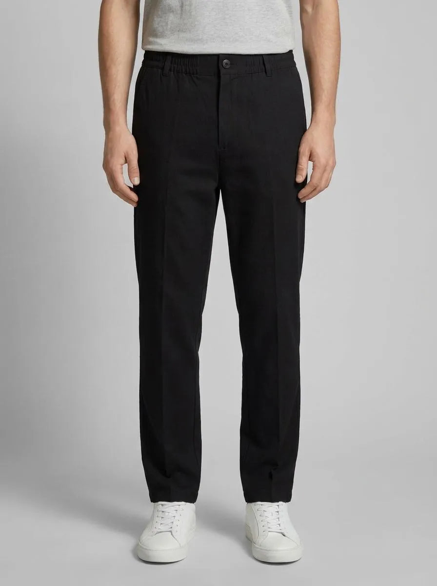 Denim Tom Tailor Black Men Relaxed Tapered Trousers with Linen SKU: 1040251_29999 Image 00