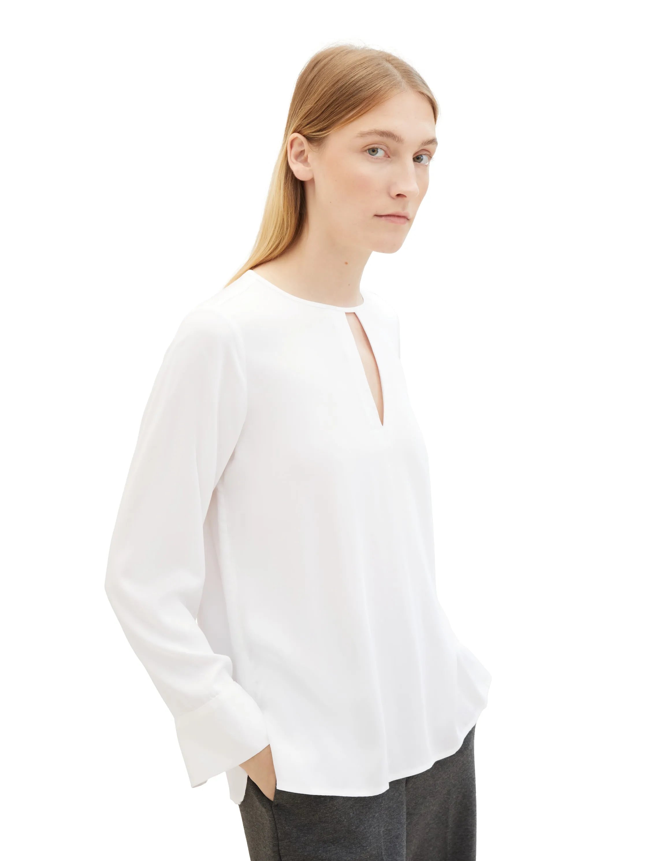 Tom Tailor Whisper White Women Blouse with Cut-Out Details SKU: 1040307_10315 Image 01
