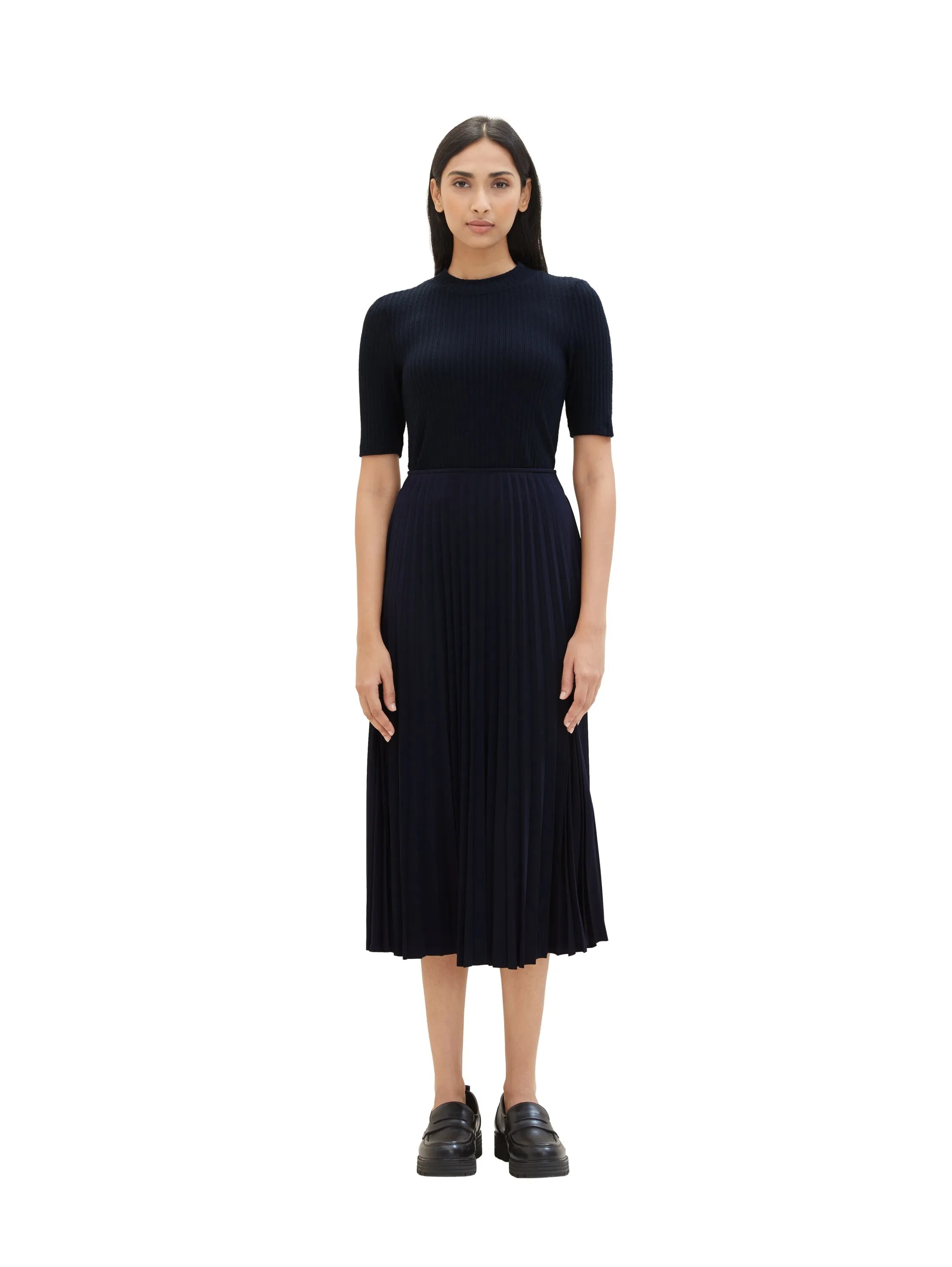Tom Tailor Sky Captain Blue Women Pleated Skirt SKU: 1040340_10668 Image 07