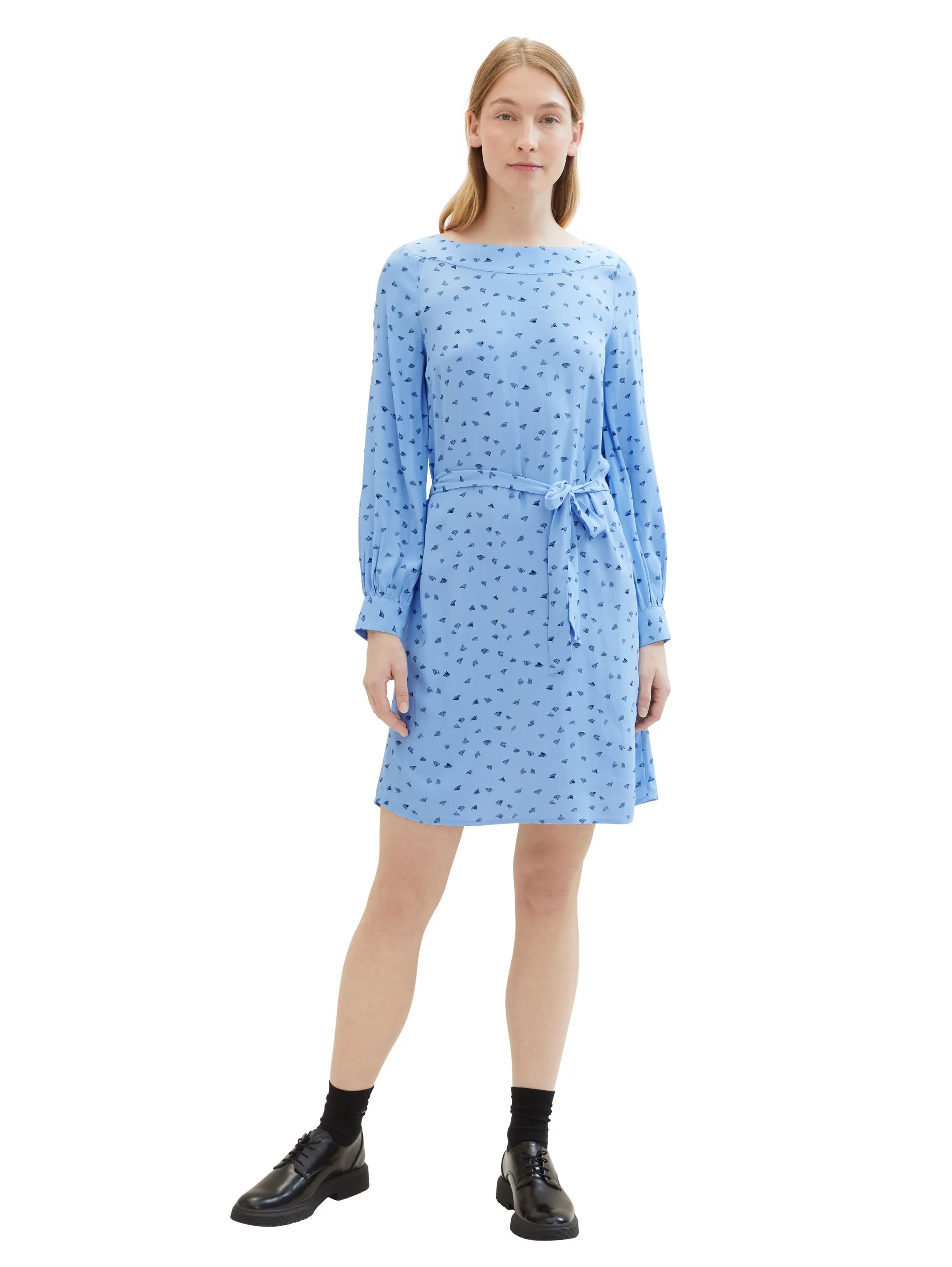 Tom Tailor Blue Minimal Print Women Patterned Dress with Lenzingª Ecoveroª SKU: 1040358_34751 Image 02