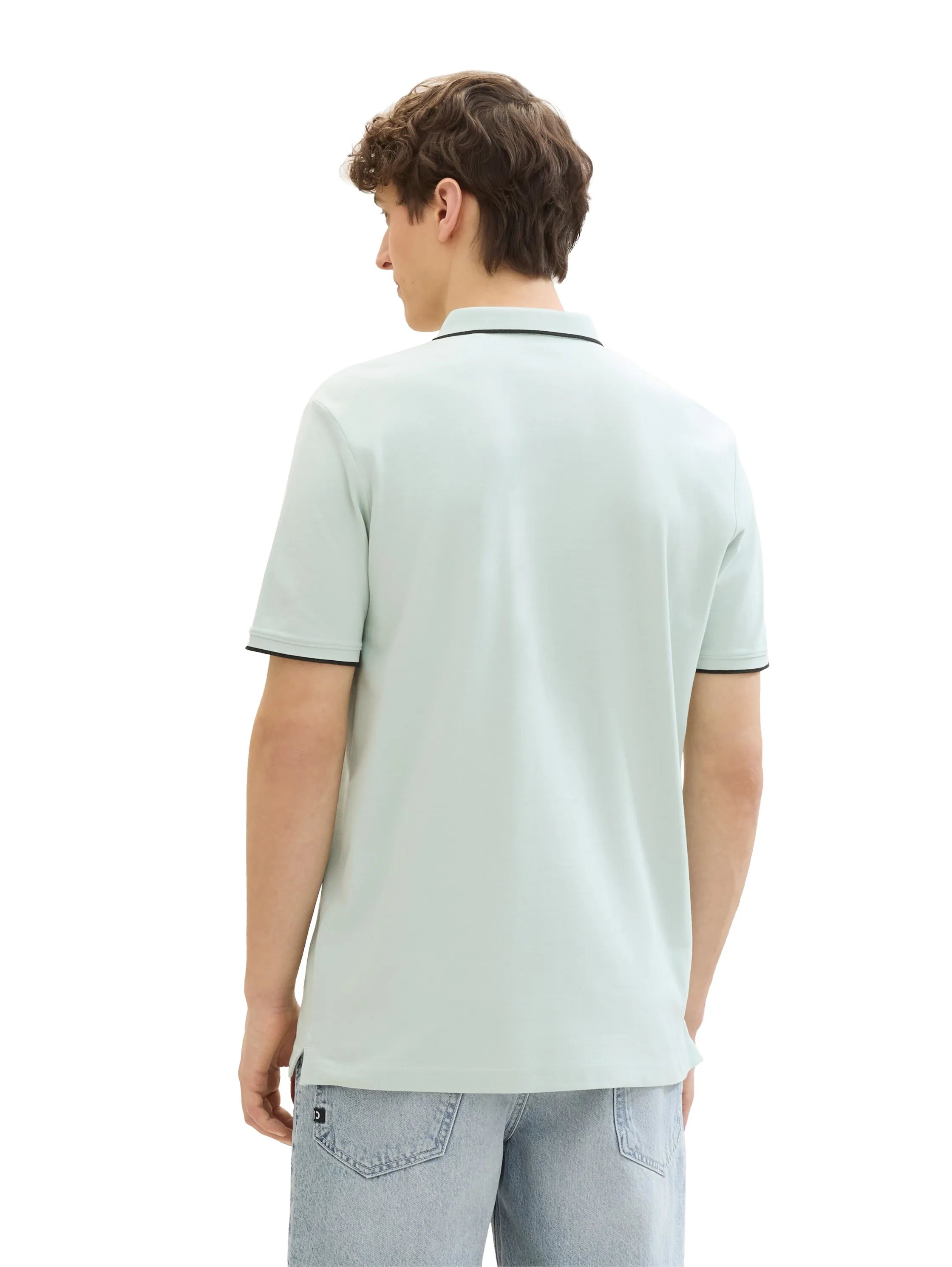 Denim Tom Tailor Sea Foam Men Basic Polo Shirt SKU: 1040473_17549 Image 03