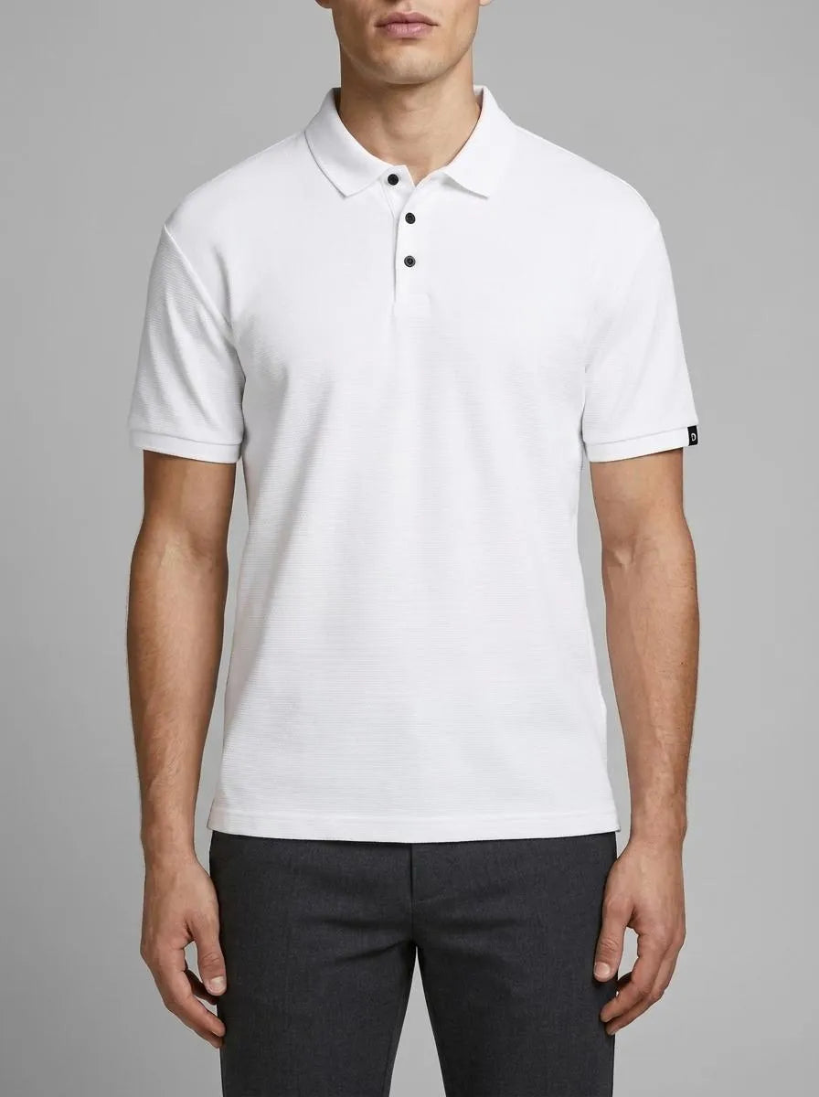 Denim Tom Tailor White Men Relaxed Polo Shirt with Organic Cotton SKU: 1040476_20000 Image 00