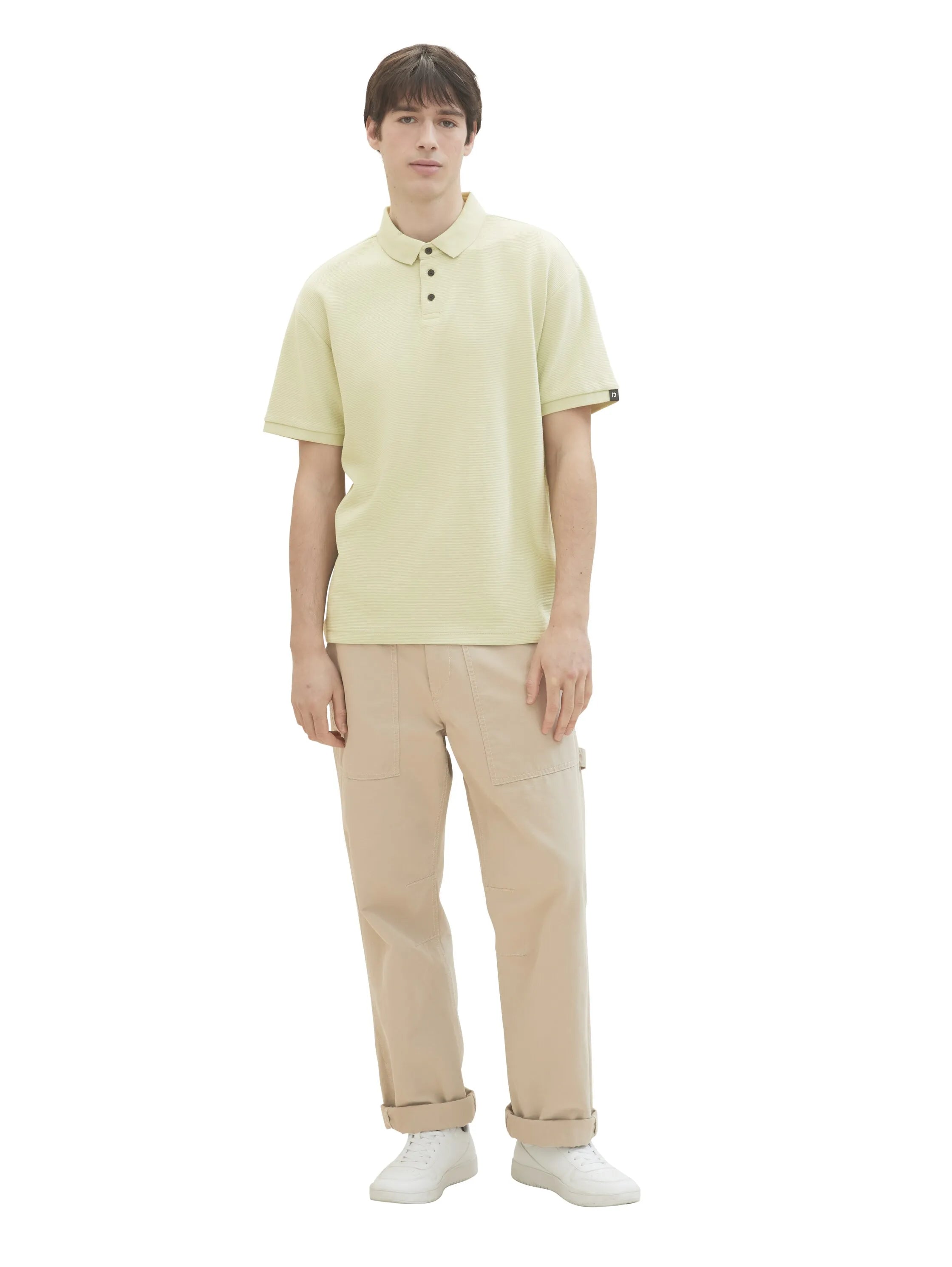 Denim Tom Tailor Garden Peat Men Relaxed Polo Shirt with Organic Cotton SKU: 1040476_32246 Image 02
