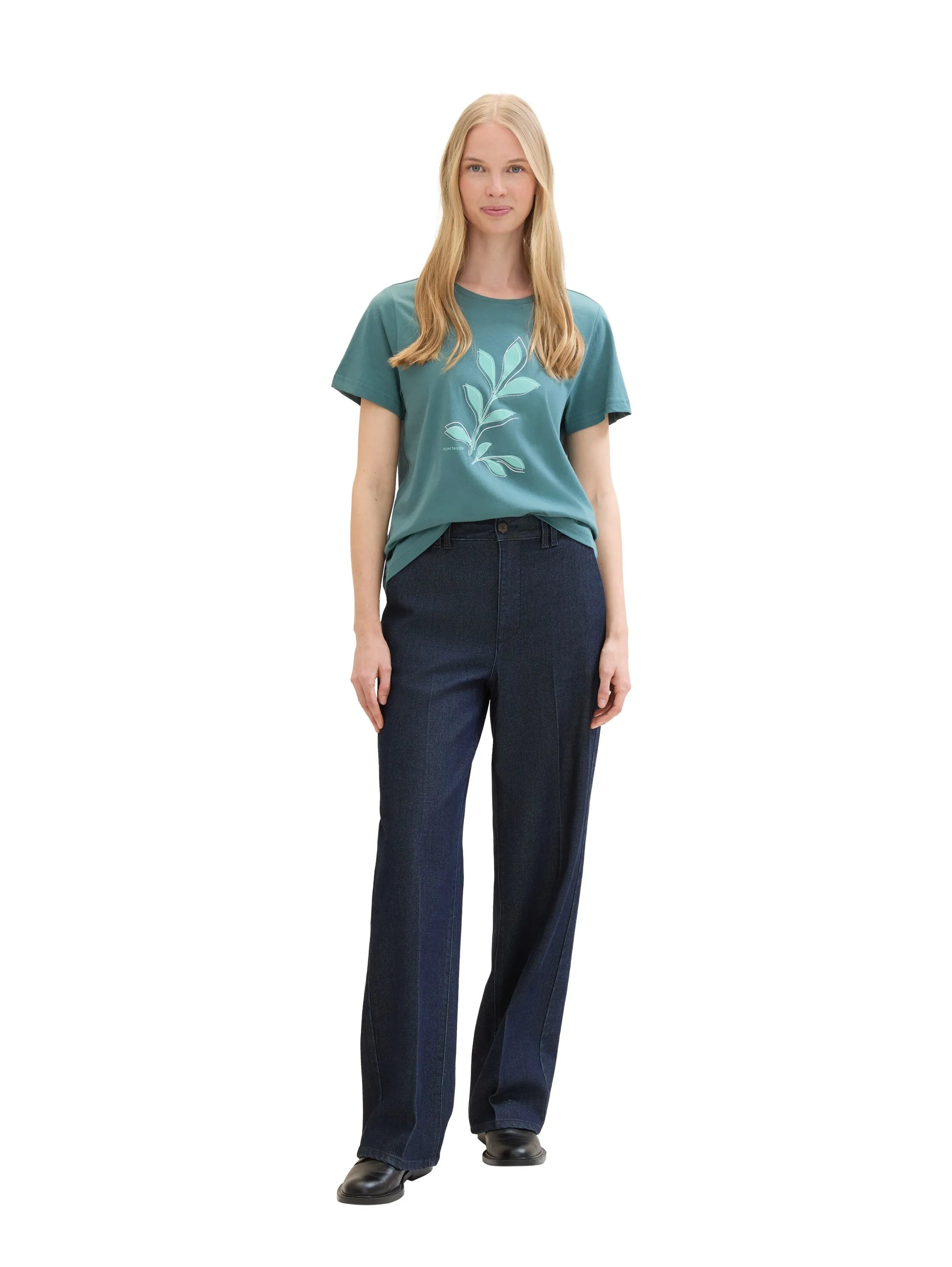 Tom Tailor Sea Pine Green Women T-Shirt with a Print SKU: 1040544_10697 Image 02