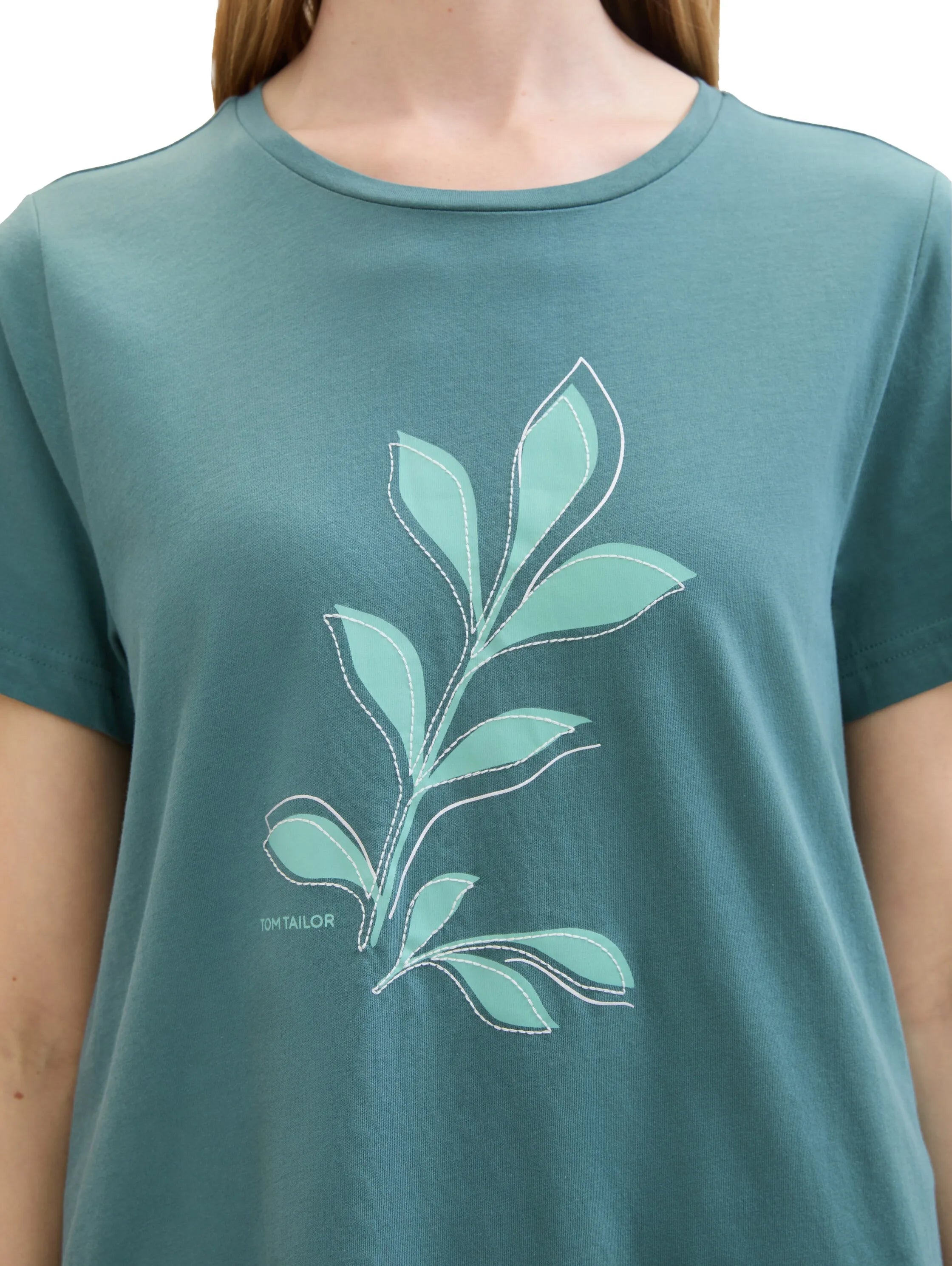 Tom Tailor Sea Pine Green Women T-Shirt with a Print SKU: 1040544_10697 Image 05