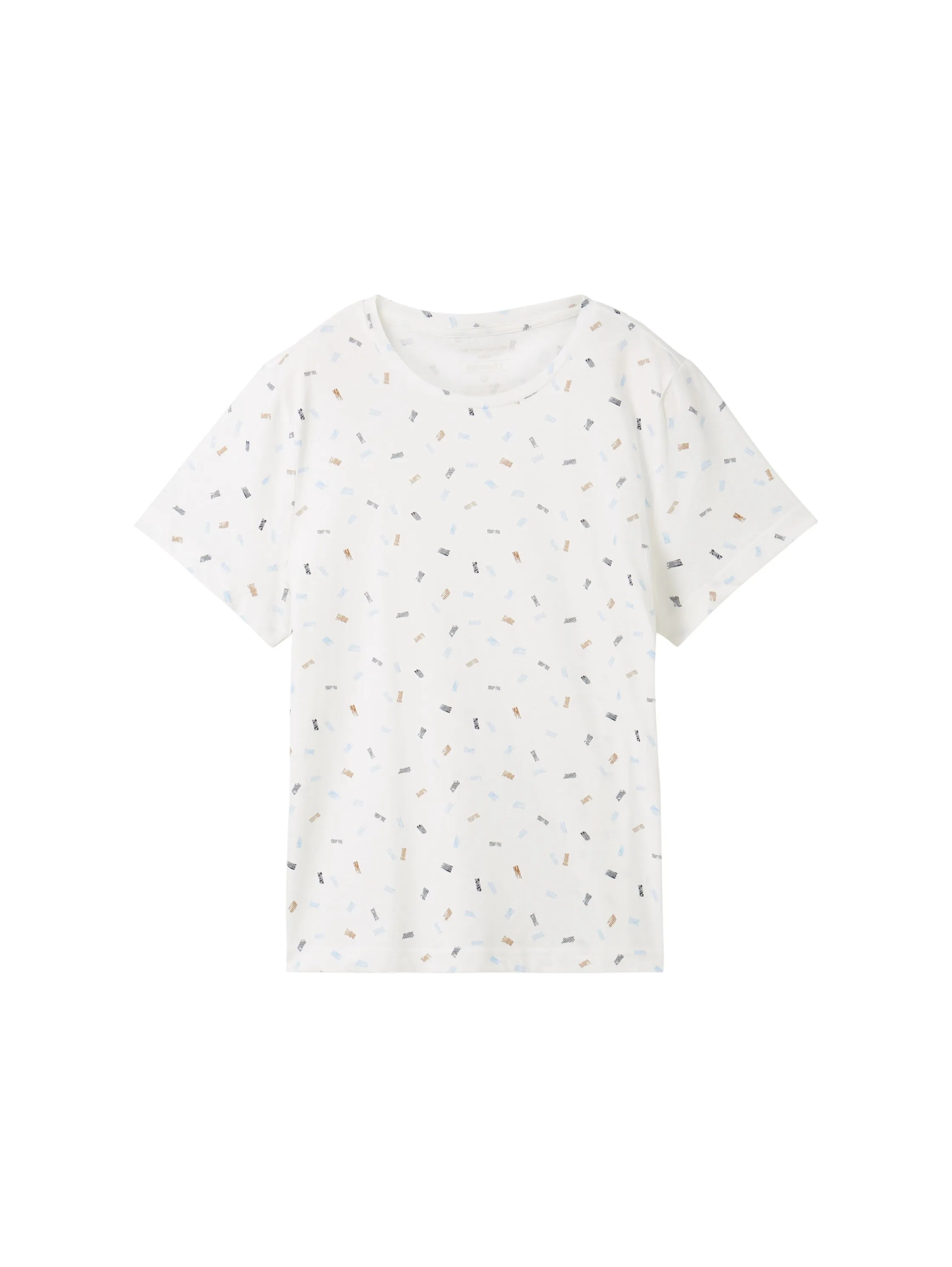 Tom Tailor Offwhite Mutlicolor Minimal Women T-Shirt with a Print SKU: 1040544_34758 Image 07