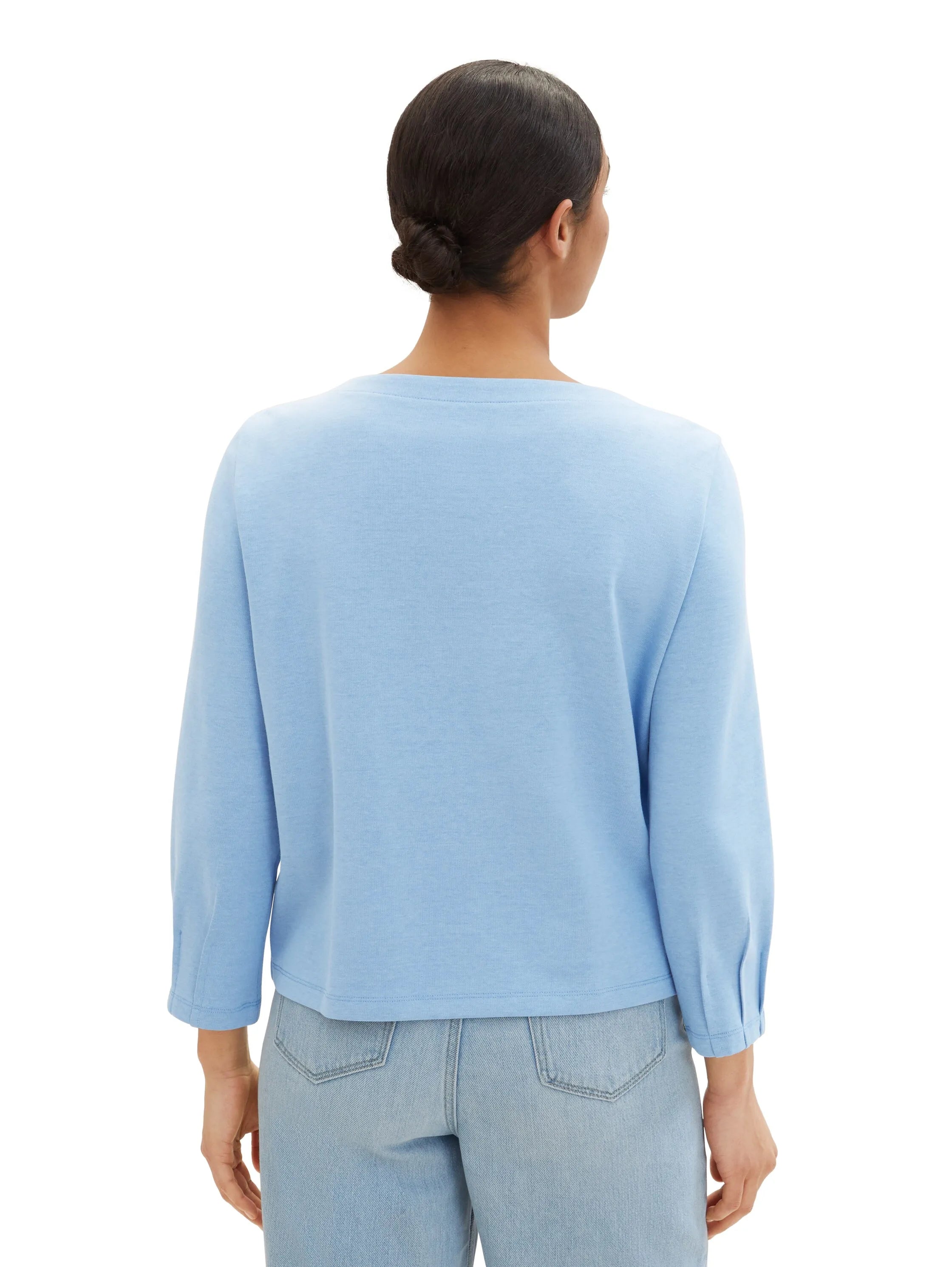 Tom Tailor Light Fjord Blue Women 7/8-Sleeved T-Shirt SKU: 1040566_34587 Image 03