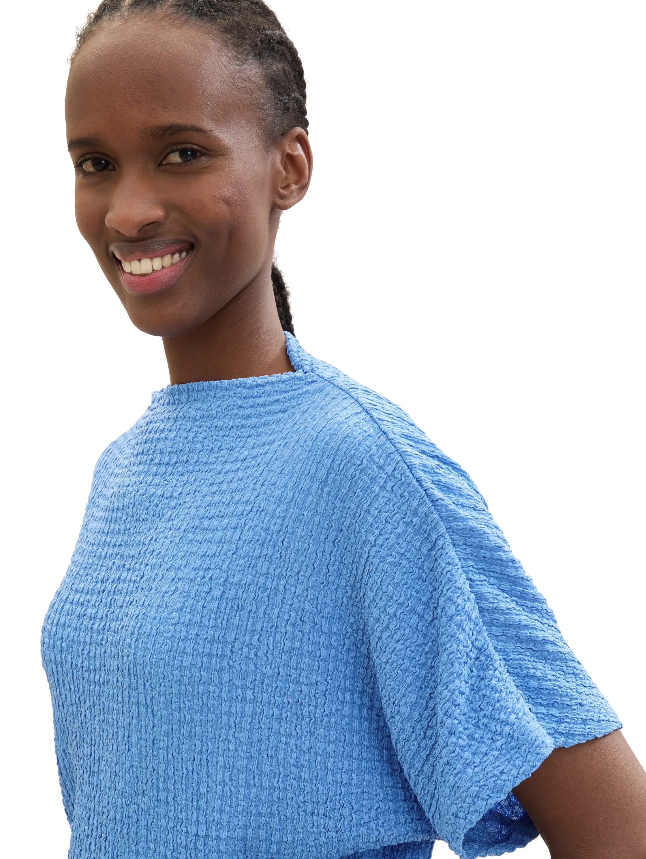 Denim Tom Tailor Sicilian Blue Women T-Shirt in a Crinkled Look SKU: 1040634_18712 Image 06