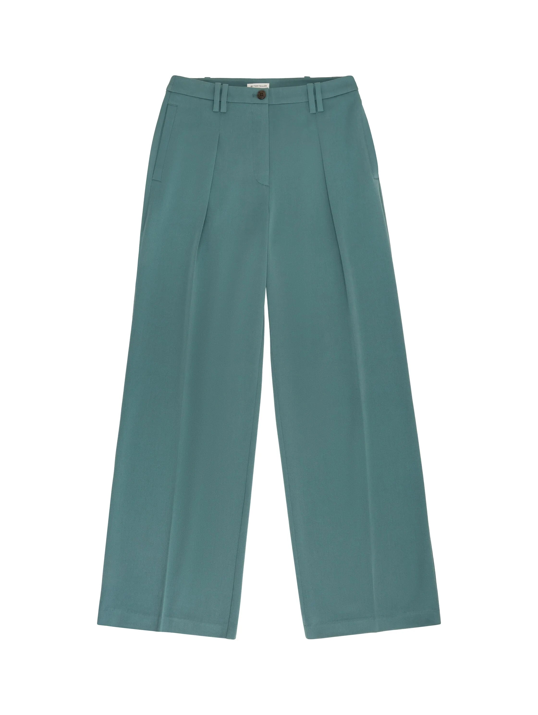 Tom Tailor Sea Pine Green Women Lea Wide Leg Trousers with Recycled Polyester SKU: 1040686_10697 Image 08