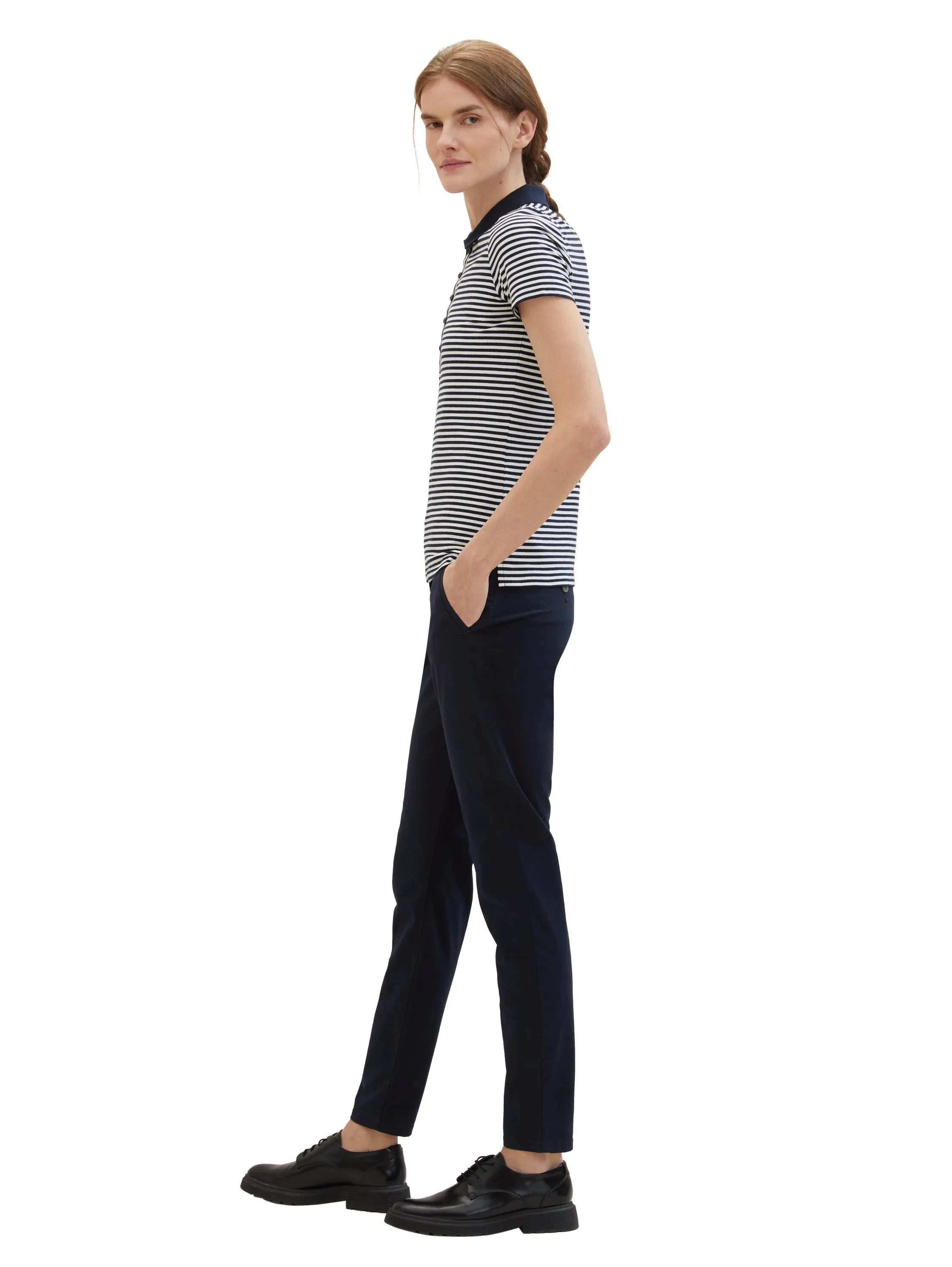 Tom Tailor Sky Captain Blue Women Chino Slim Trousers SKU: 1040698_10668 Image 02