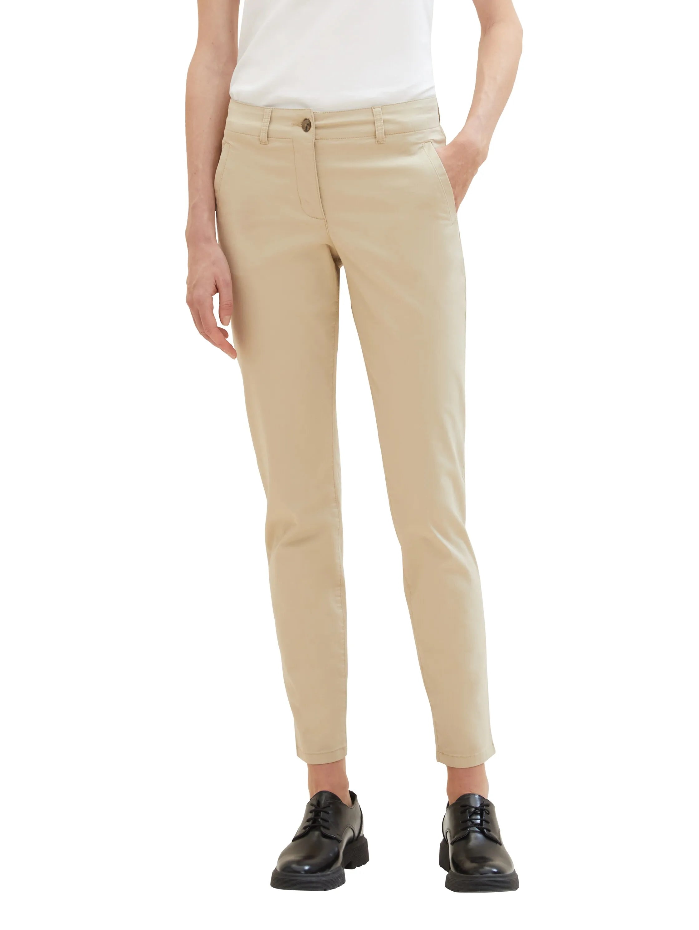 Tom Tailor Sandy Beige Women Chino Slim Trousers SKU: 1040698_11485 Image 01