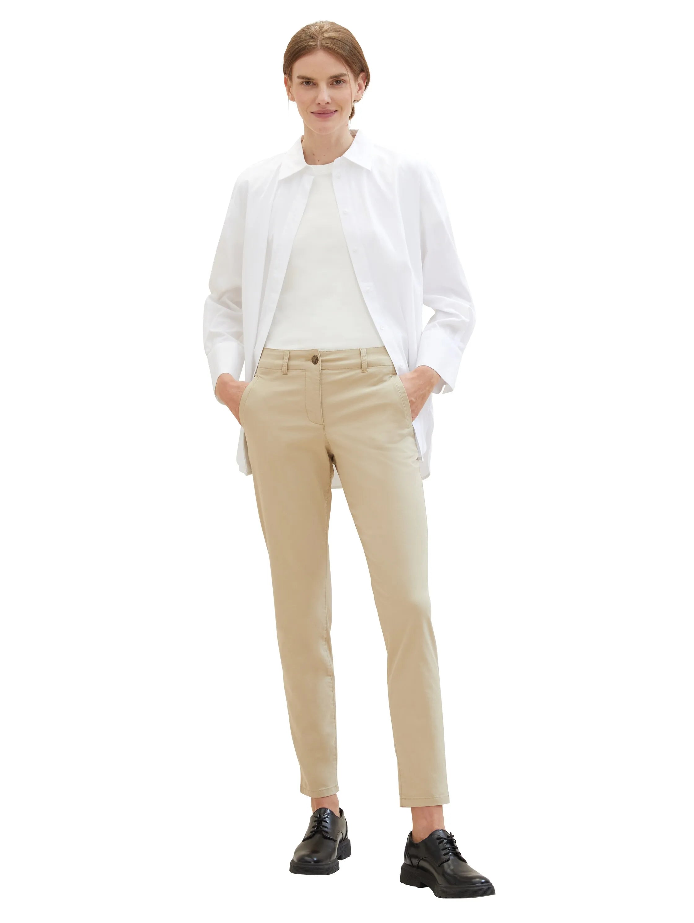 Tom Tailor Sandy Beige Women Chino Slim Trousers SKU: 1040698_11485 Image 03