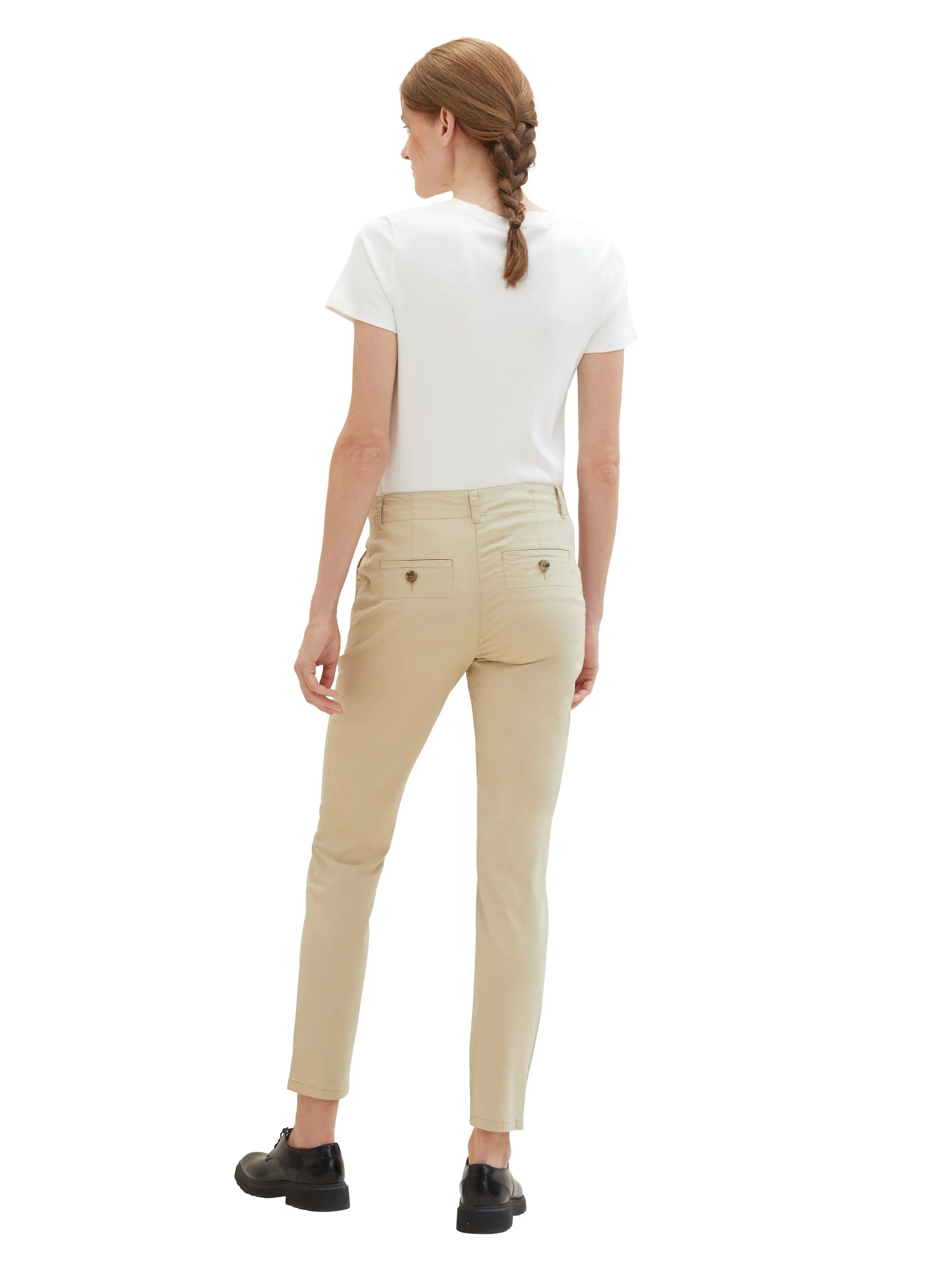 Tom Tailor Sandy Beige Women Chino Slim Trousers SKU: 1040698_11485 Image 04