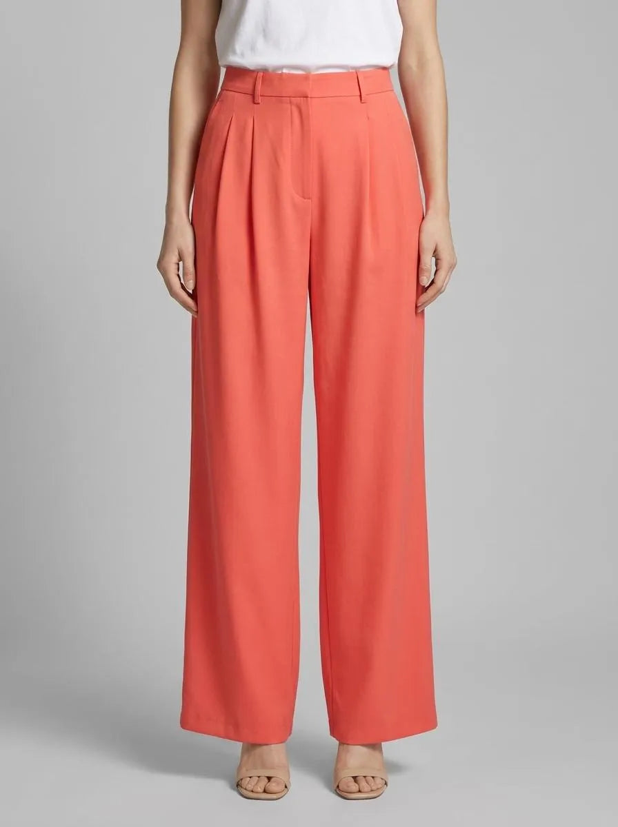 Denim Tom Tailor Plain Red Women Wide Leg Trousers SKU: 1040729_11042 Image 00