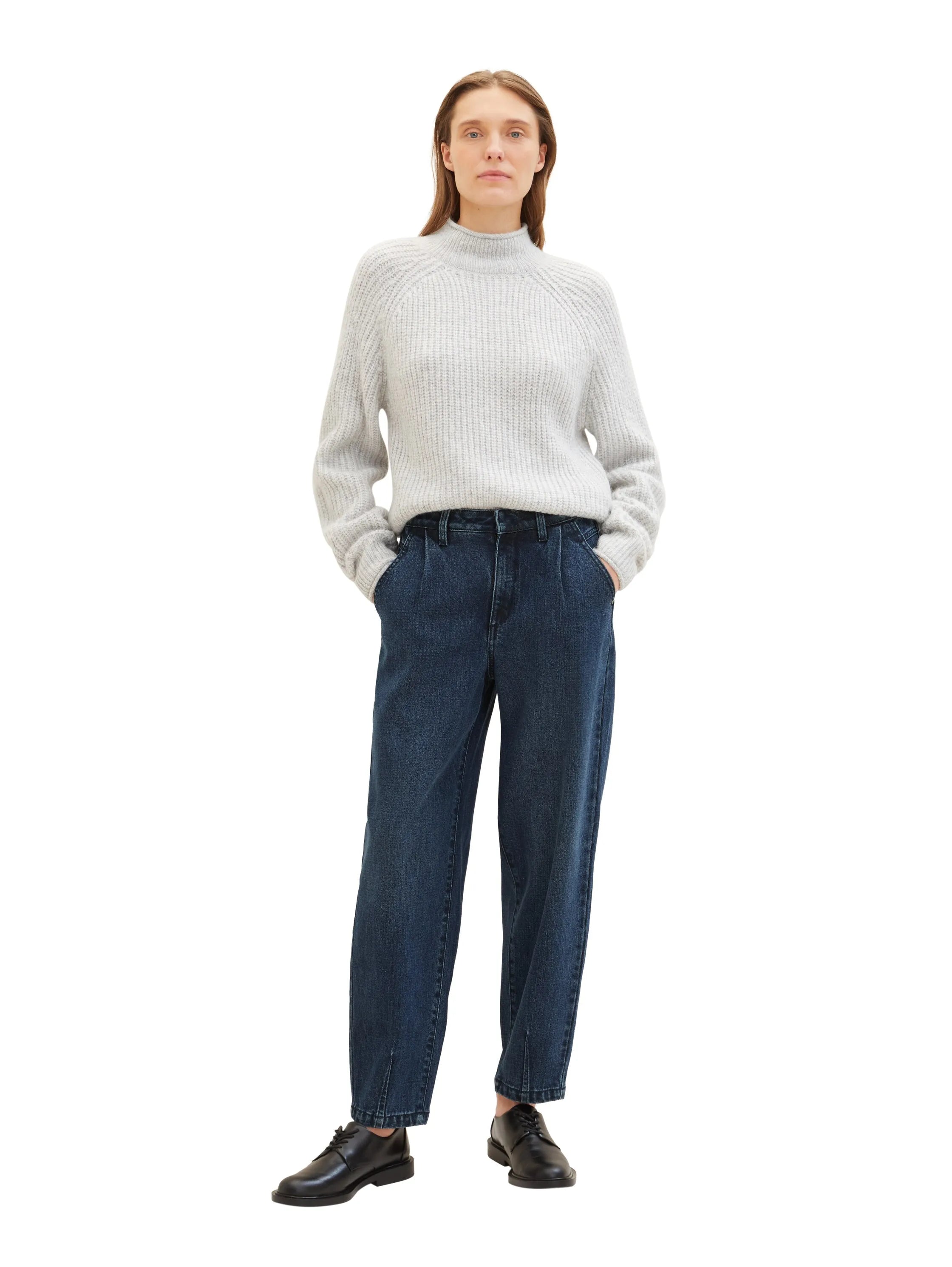 Tom Tailor Clean Dark Stone Blue Denim Women Barrel Leg Jeans with Tencelª Lyocell SKU: 1040760_10114 Image 03