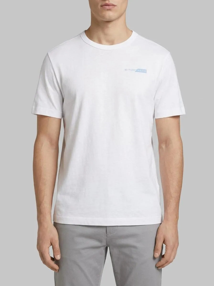 Tom Tailor White Men T-Shirt with a Logo Print SKU: 1040821_20000 Image 00