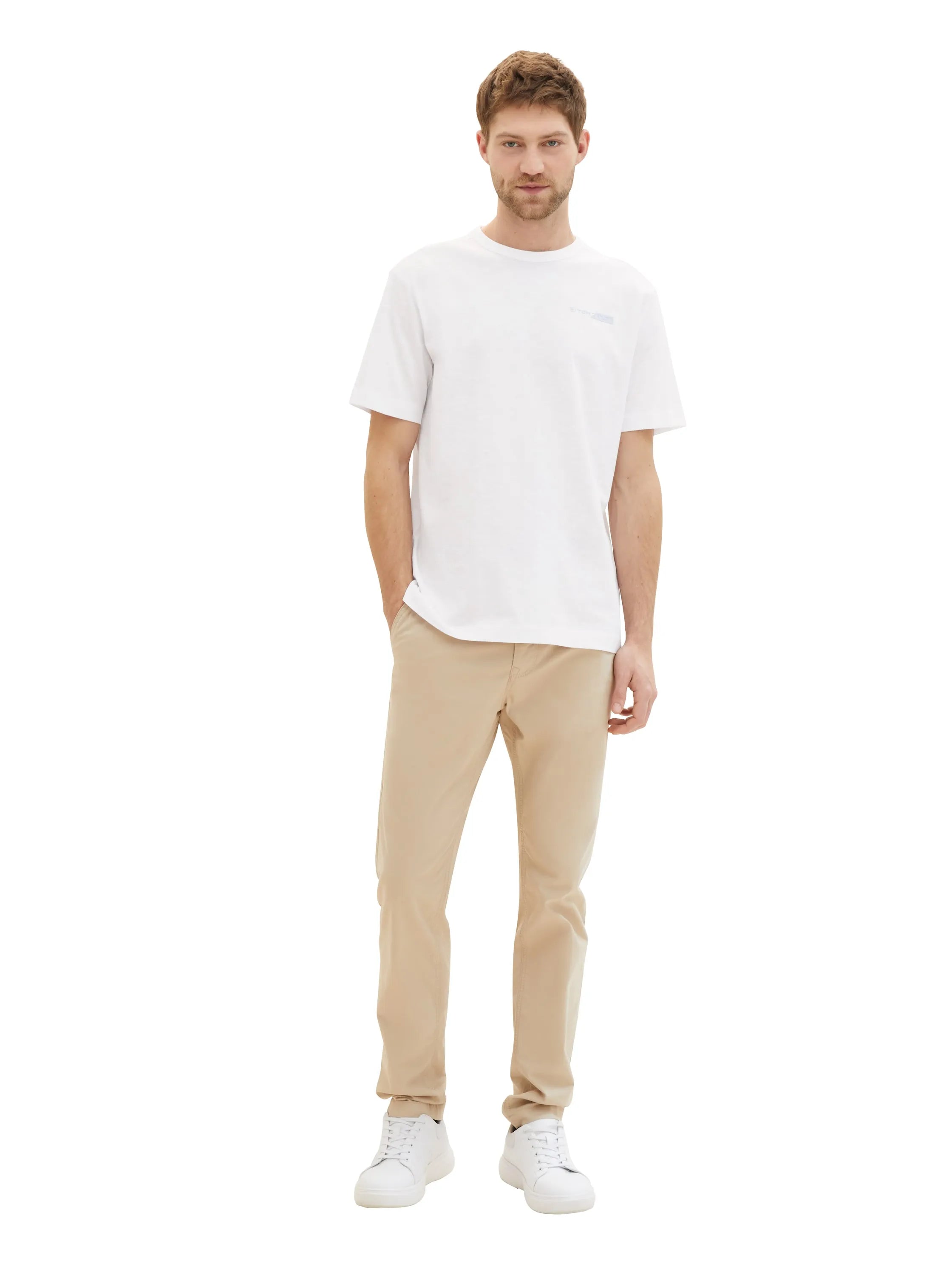 Tom Tailor White Men T-Shirt with a Logo Print SKU: 1040821_20000 Image 02