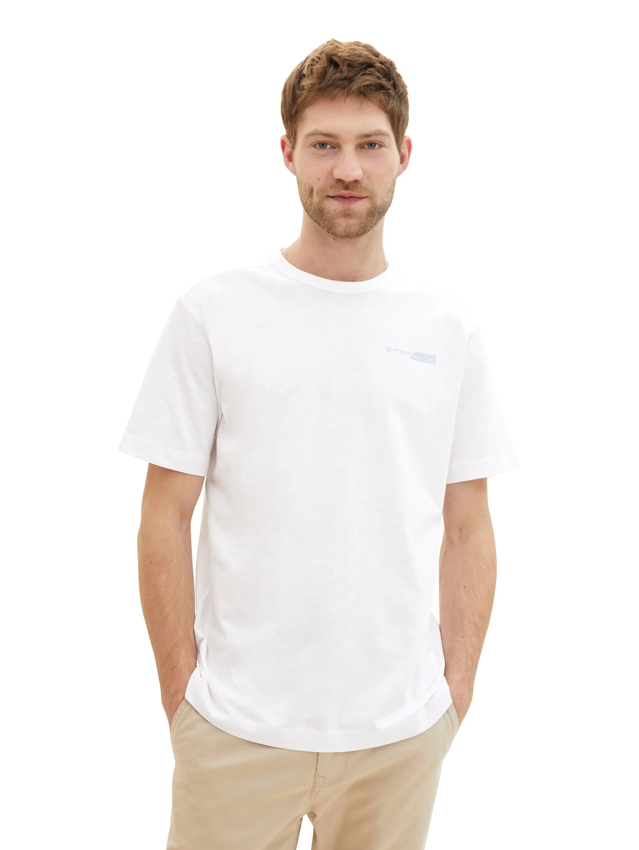 Tom Tailor White Men T-Shirt with a Logo Print SKU: 1040821_20000 Image 06